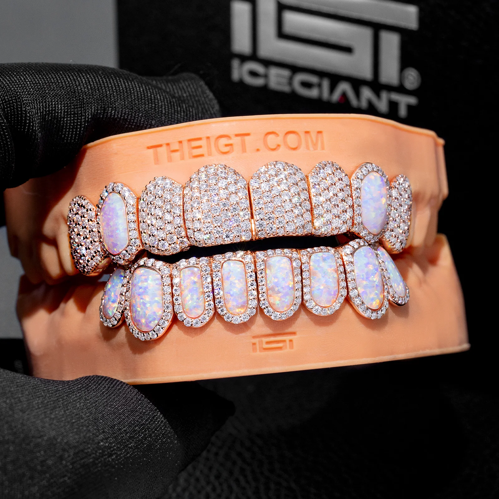 Pave Setting Opal Diamond Grillz - Image 6