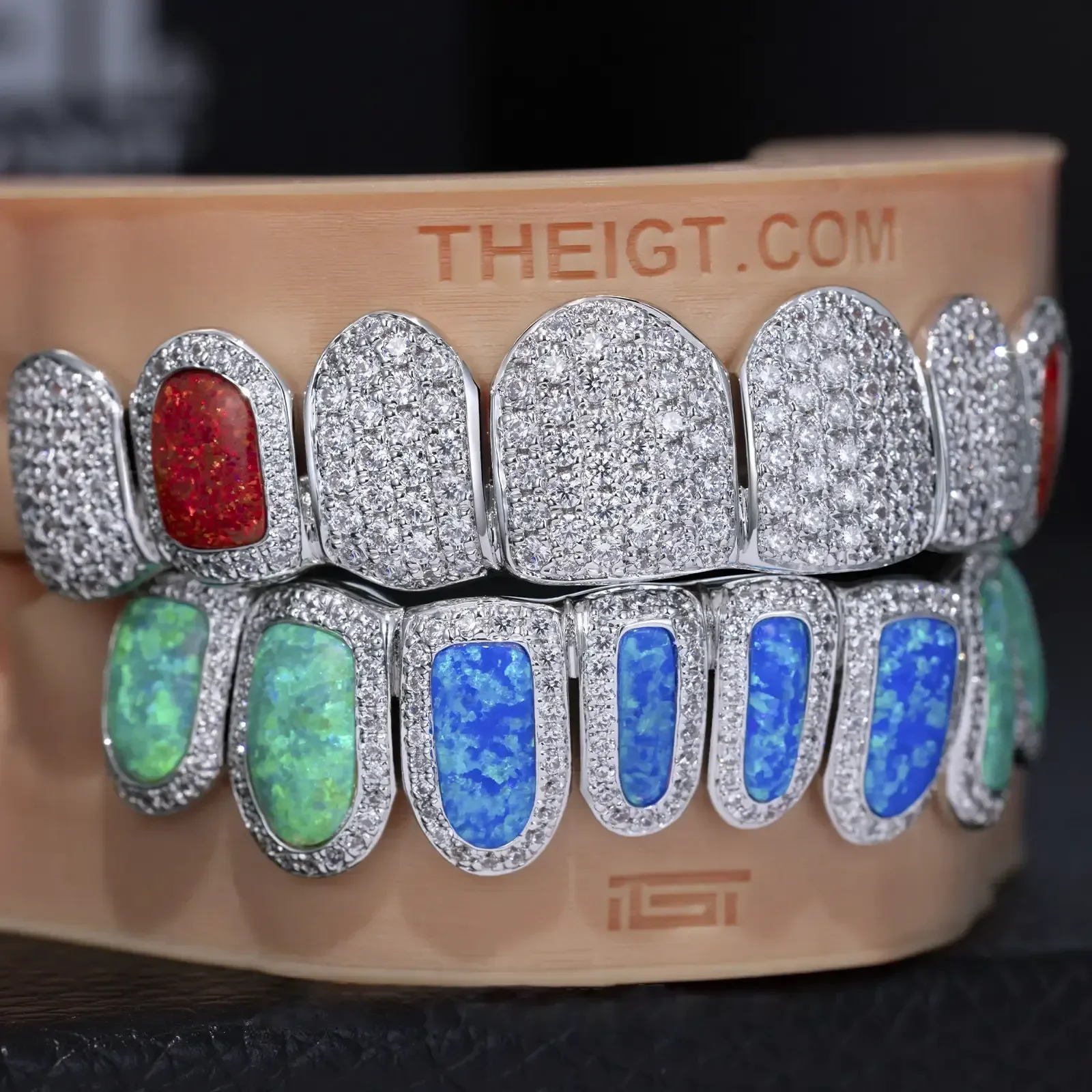 Pave Setting Opal Diamond Grillz - Image 7