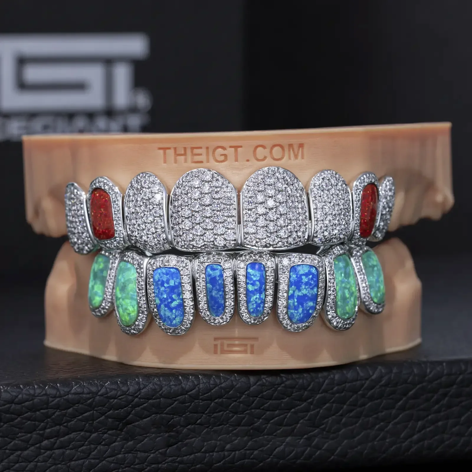 Pave Setting Opal Diamond Grillz - Image 8