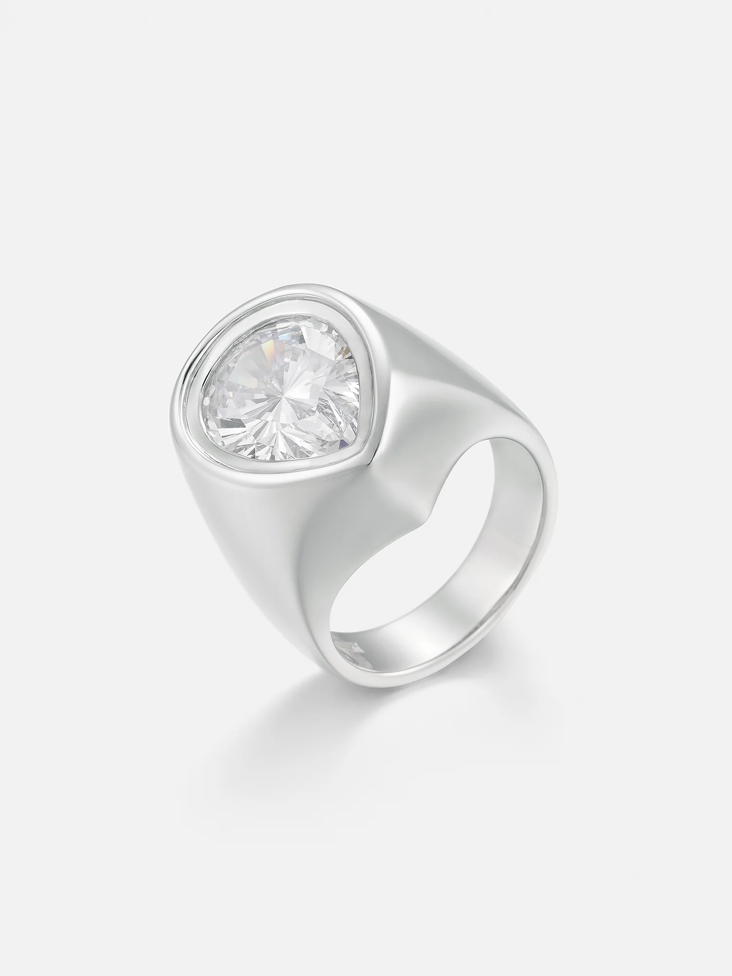 Pear Bezel-Set Moissanite Pinky Ring 8.0CTW - Image 3