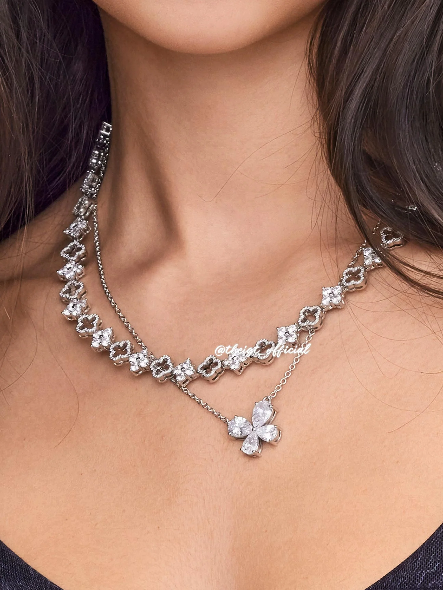 Pear Cut Moissanite Butterfly Necklace - Image 10