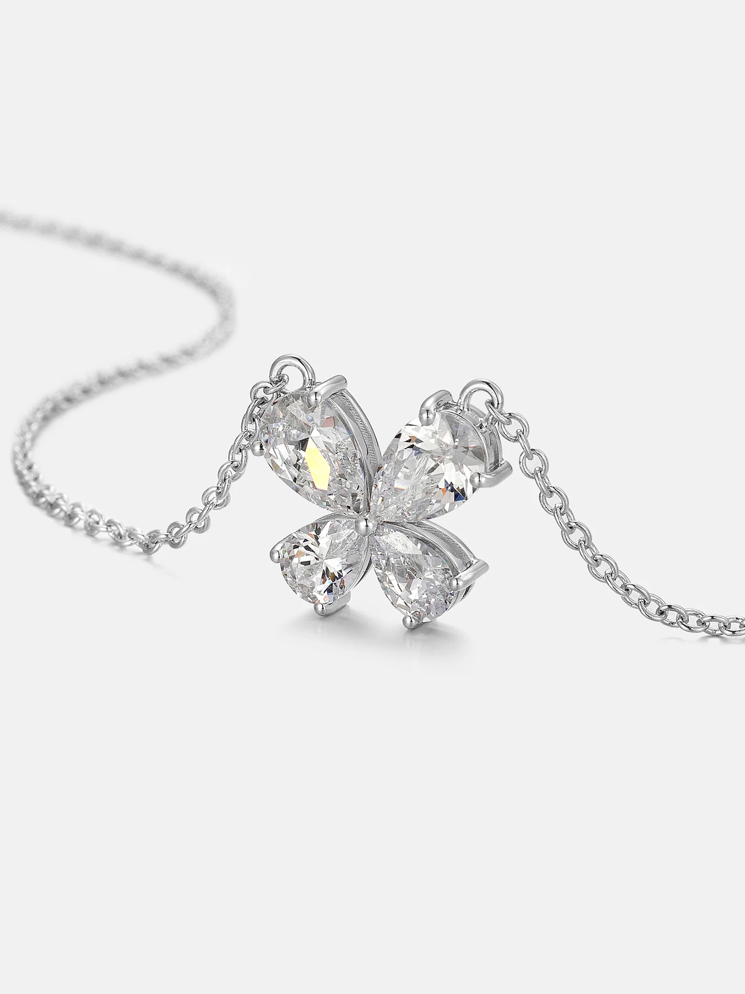 Pear Cut Moissanite Butterfly Necklace - Image 3