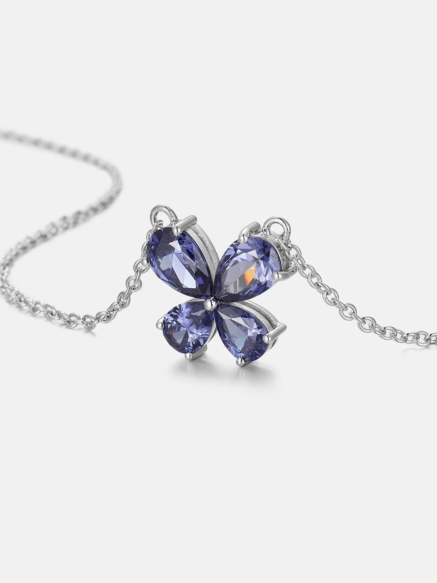 Pear Cut Moissanite Butterfly Necklace - Image 4