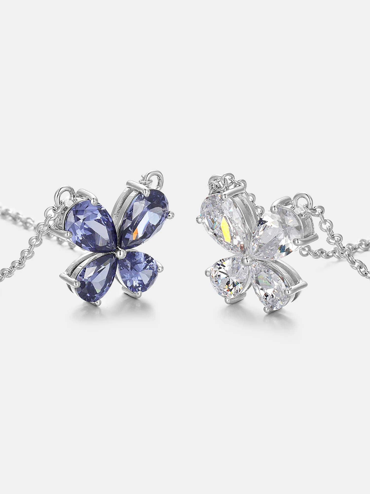 Pear Cut Moissanite Butterfly Necklace - Image 5