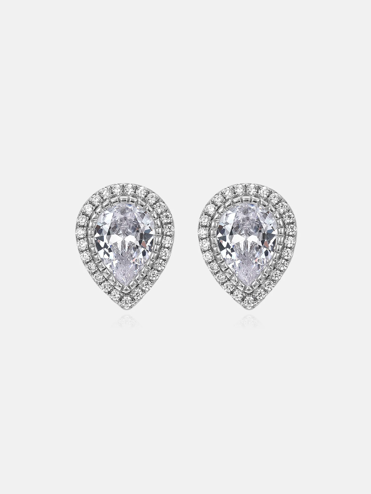 Pear Cut Moissanite Cluster Stud Earrings