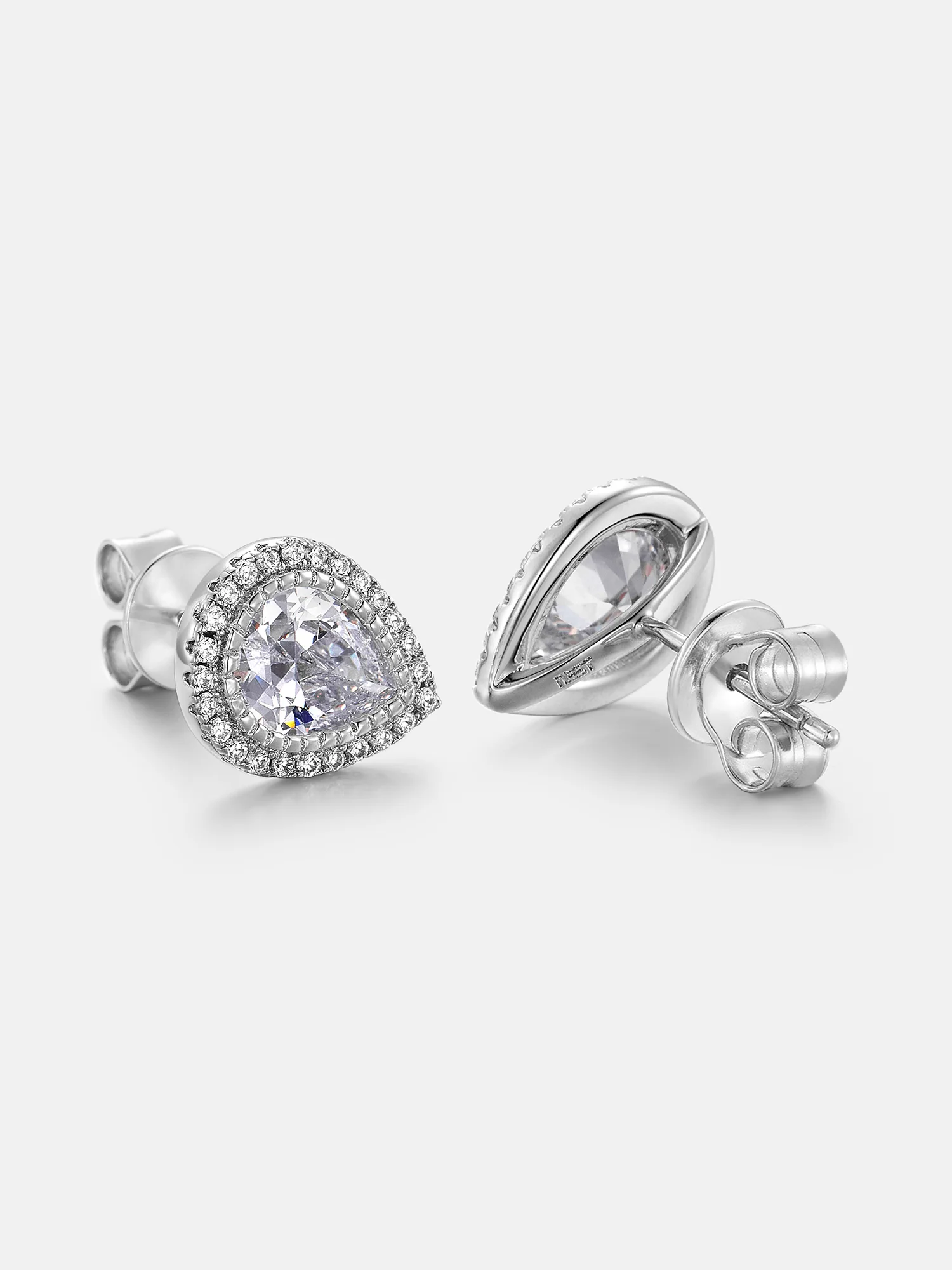 Pear Cut Moissanite Cluster Stud Earrings - Image 3