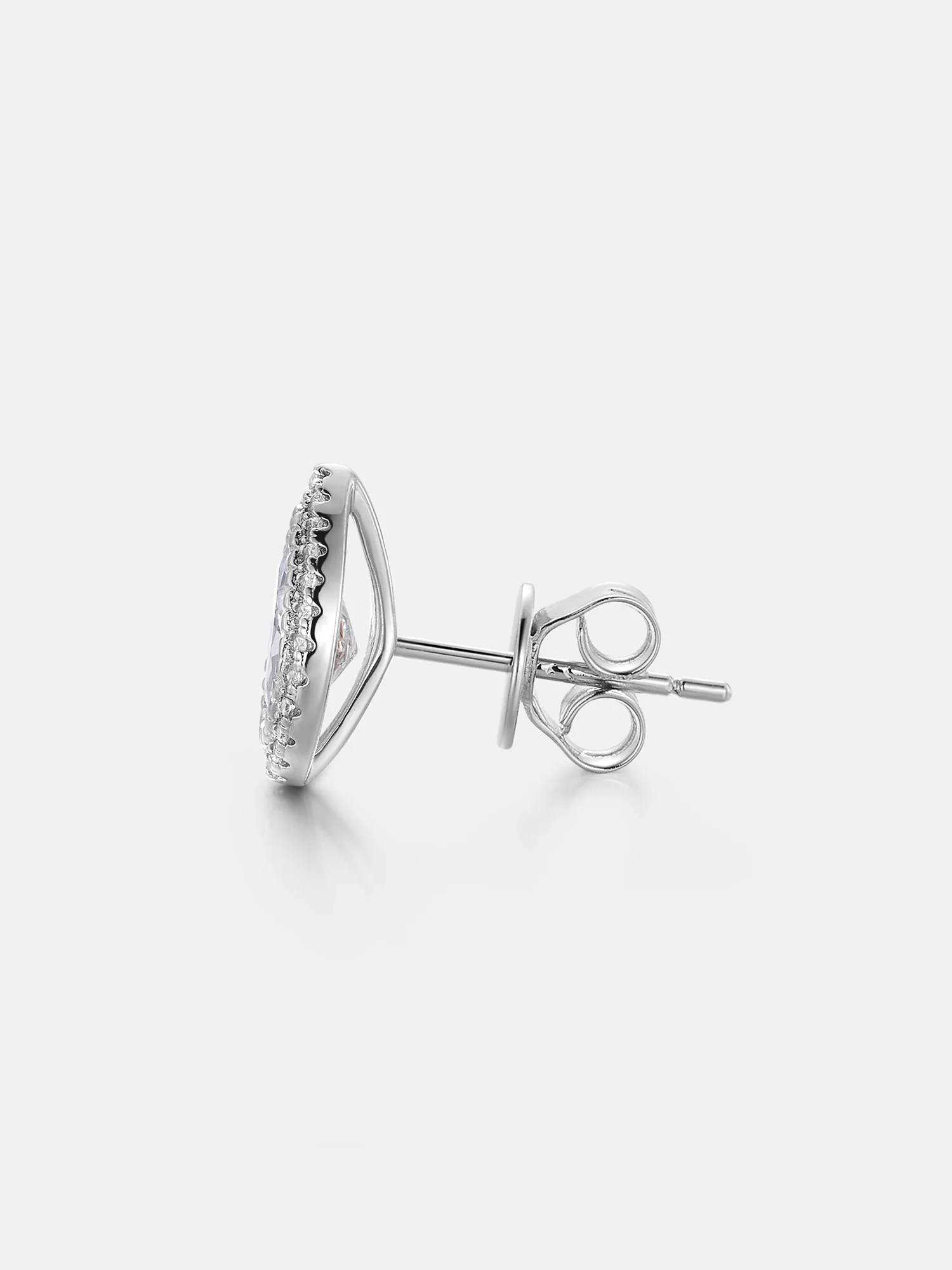 Pear Cut Moissanite Cluster Stud Earrings - Image 4