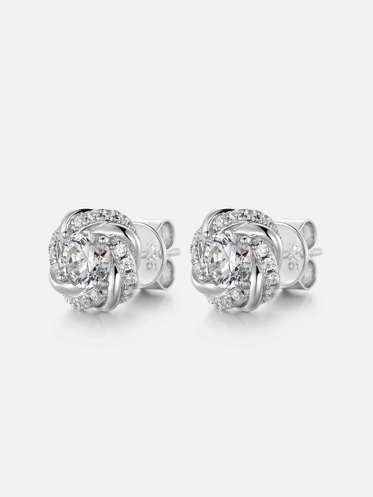 Petal Knot Cluster Moissanite Earrings - Image 2