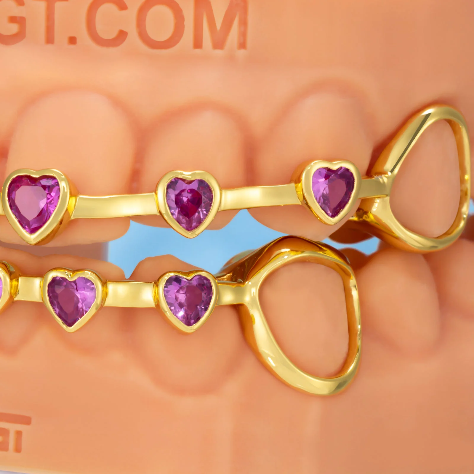 Pink Heart Brace Grillz - Image 2