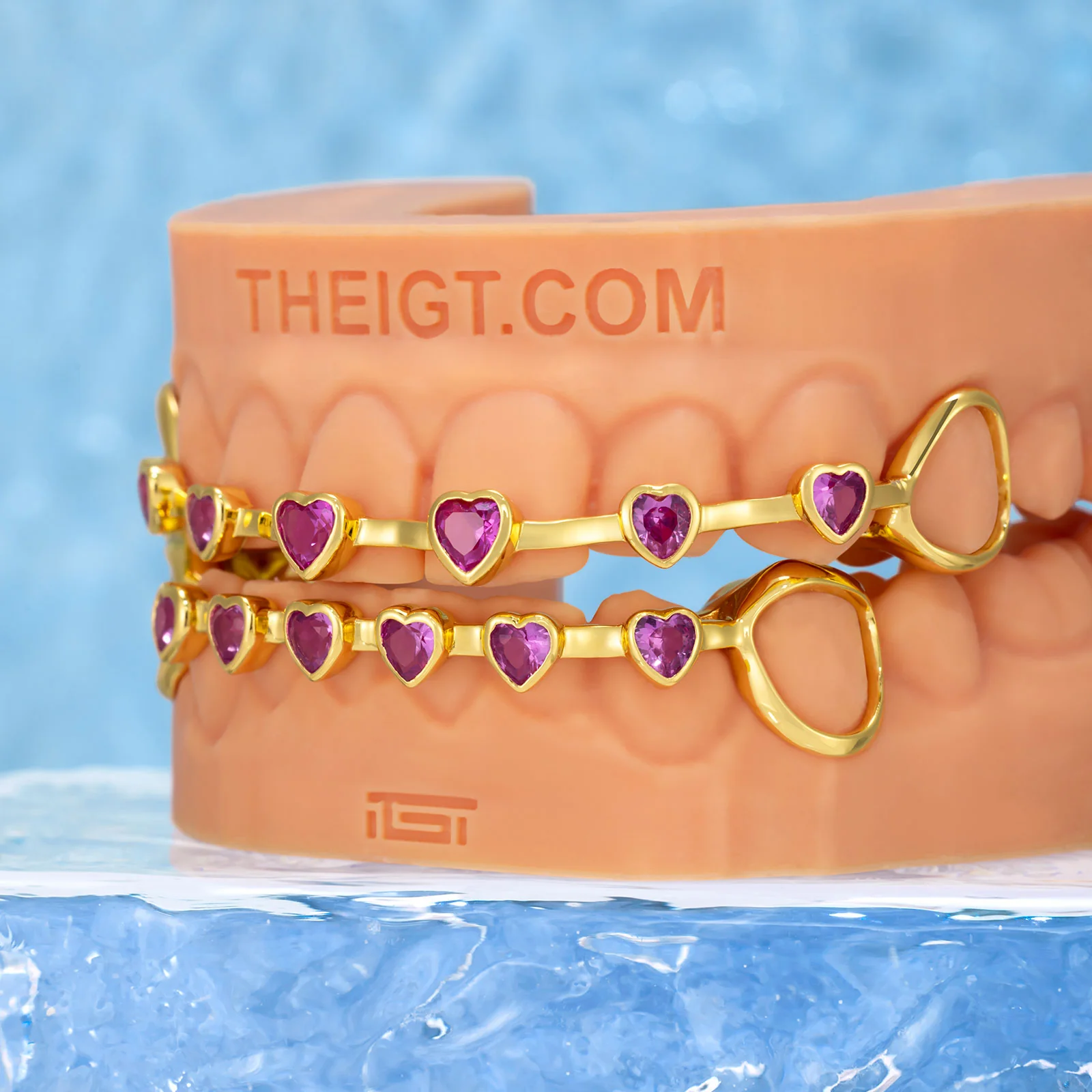 Pink Heart Brace Grillz - Image 3