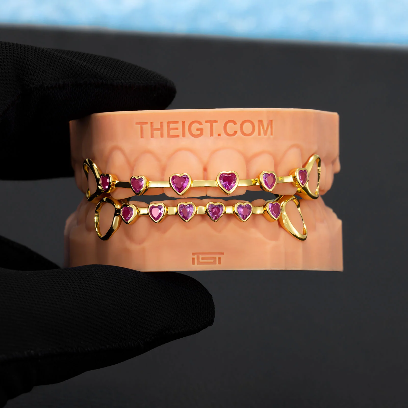 Pink Heart Brace Grillz - Image 4