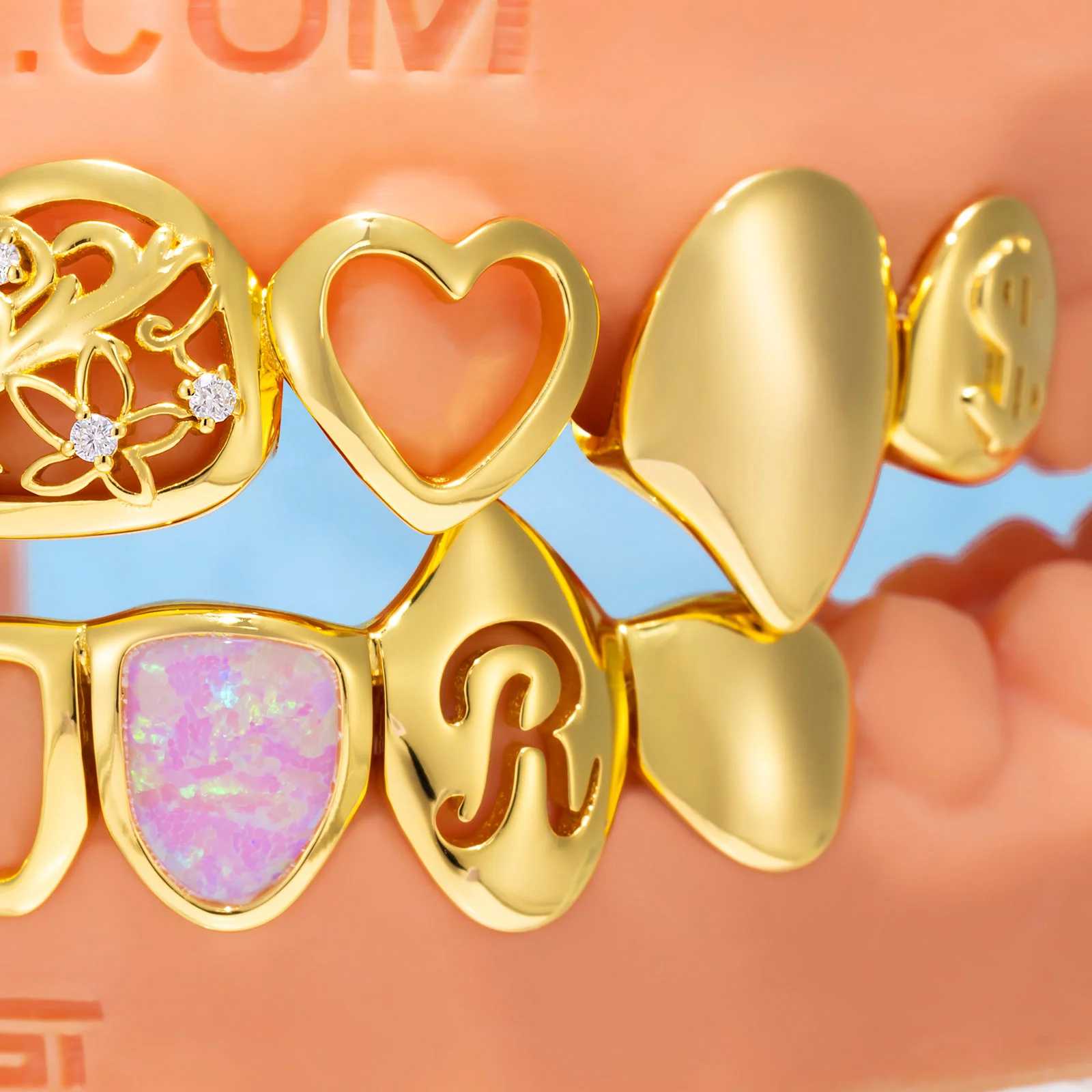 Pink Heart Opal Fusion Grillz - Image 4