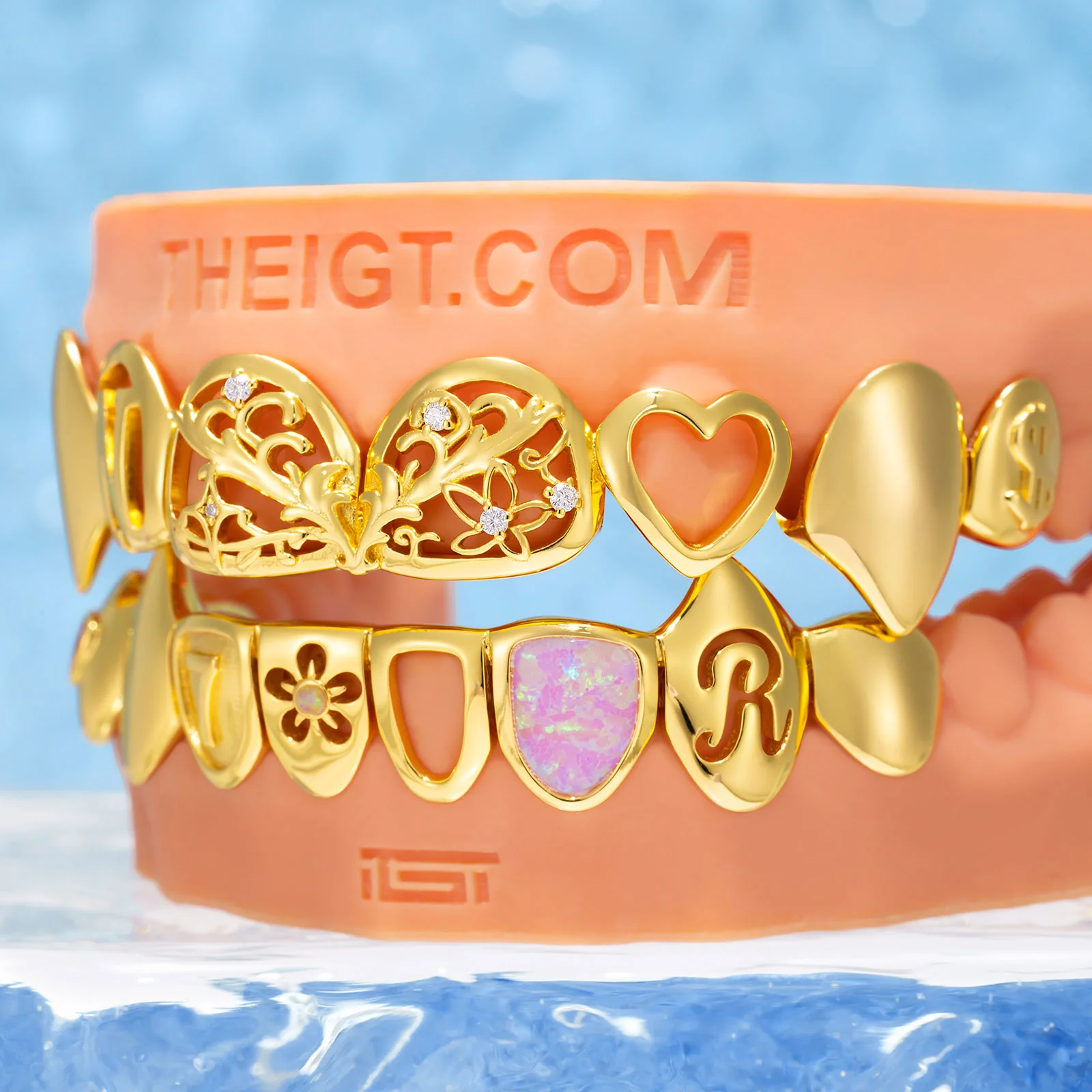 Pink Heart Opal Fusion Grillz - Image 6