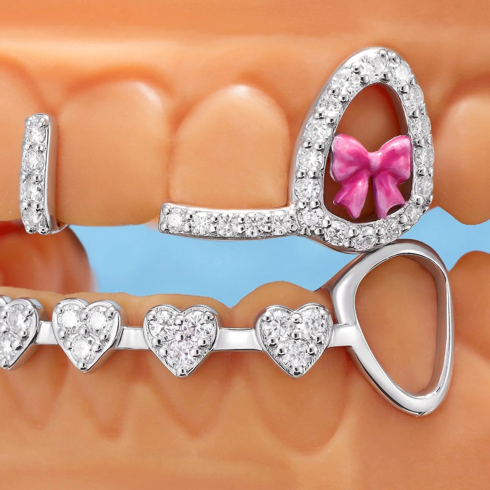 Pink Ribbon Kitty Aesthetic Grillz - Image 3