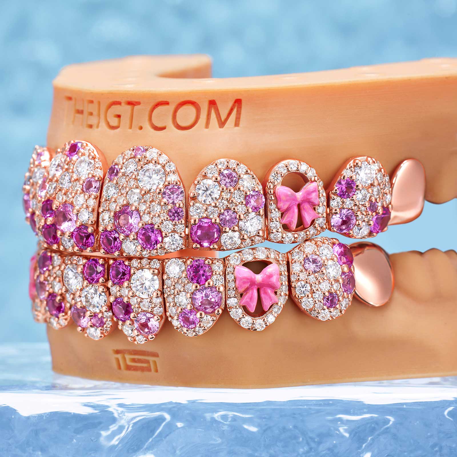 Pink Ribbon Mosaic Style Grillz - Image 4