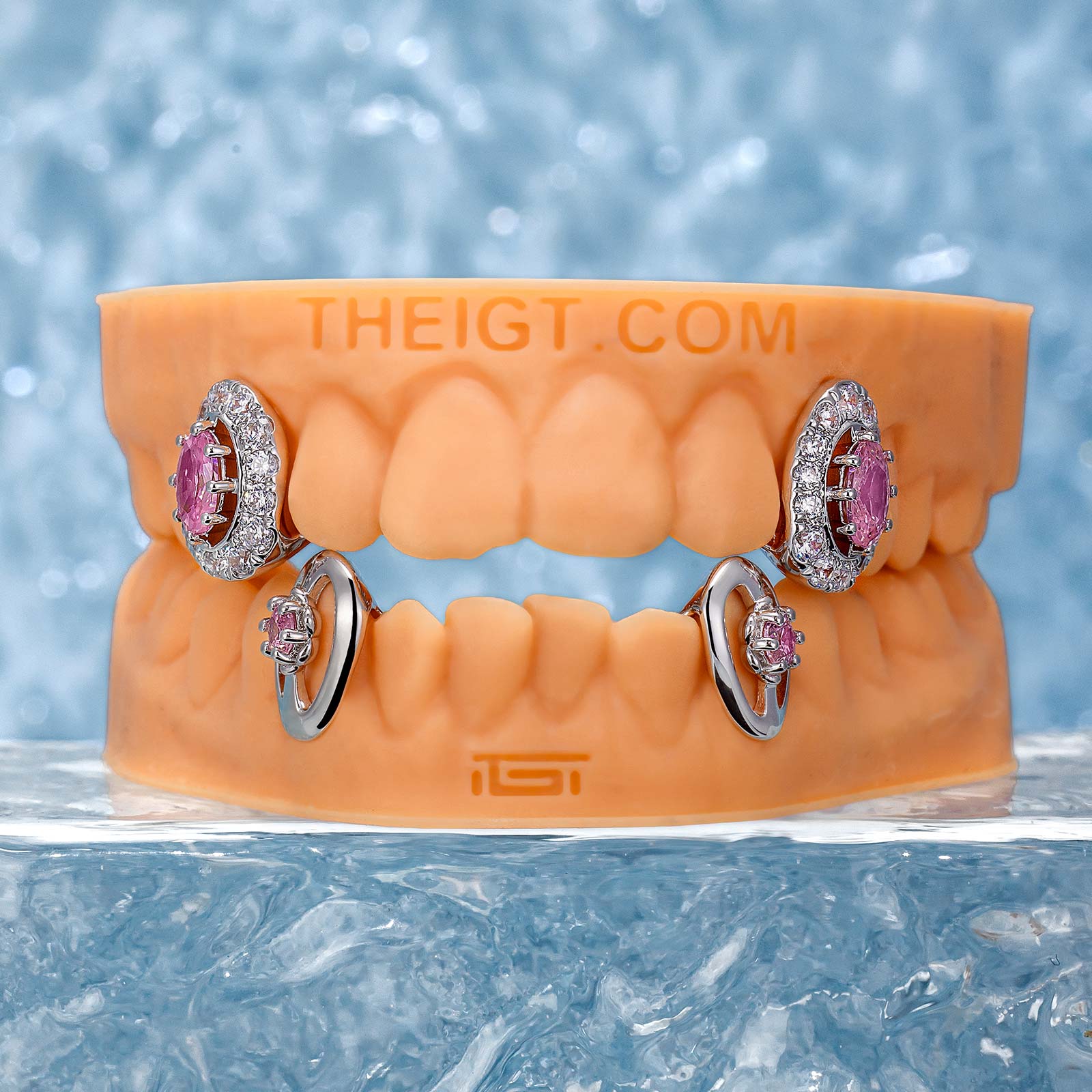 Pink Sapphires On Fang Grillz - Image 2