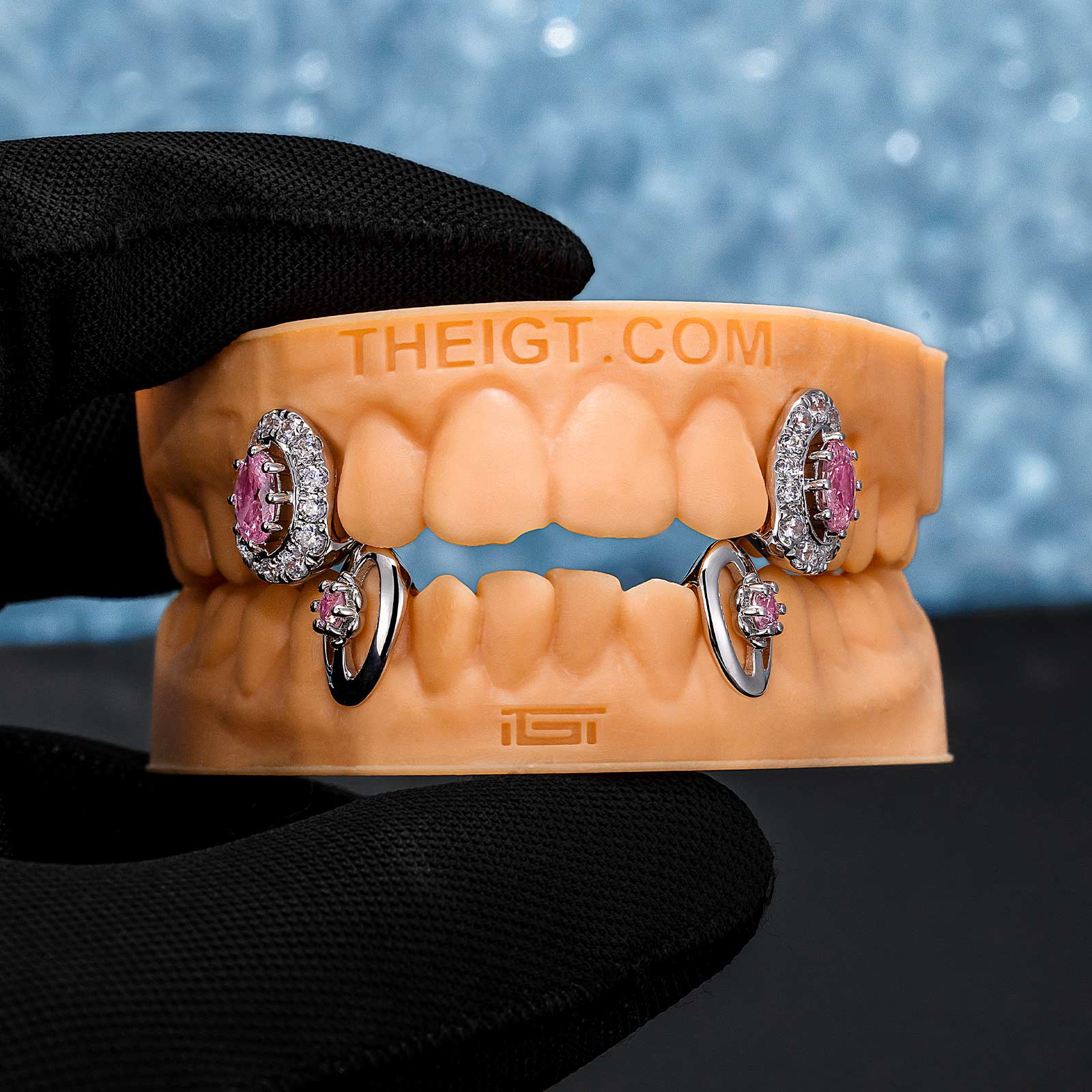 Pink Sapphires On Fang Grillz - Image 4