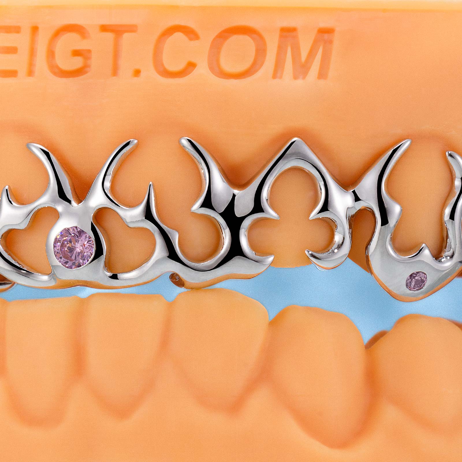 Pink Sapphires On Thorn Grillz - Image 3