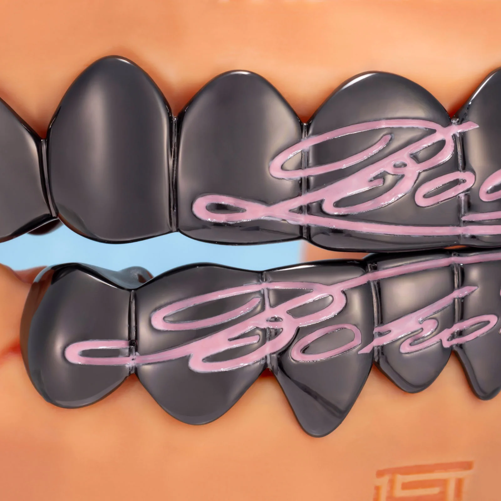 Pink Script Black Gold Grillz - Image 2