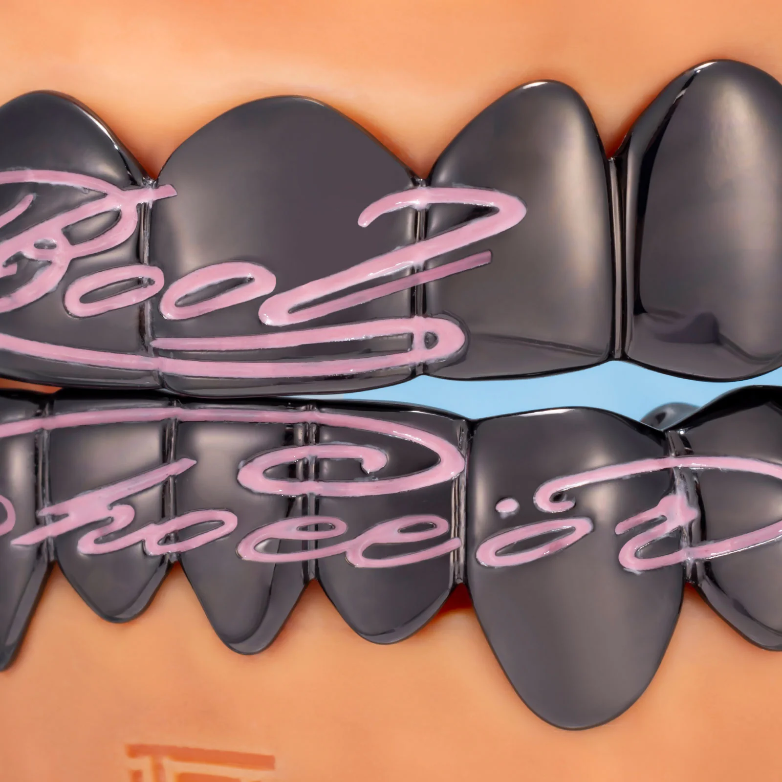 Pink Script Black Gold Grillz - Image 3