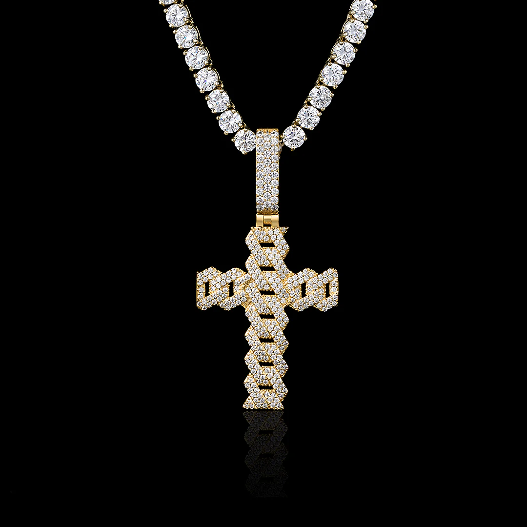 Prong Cuban Cross Pendant - Image 2