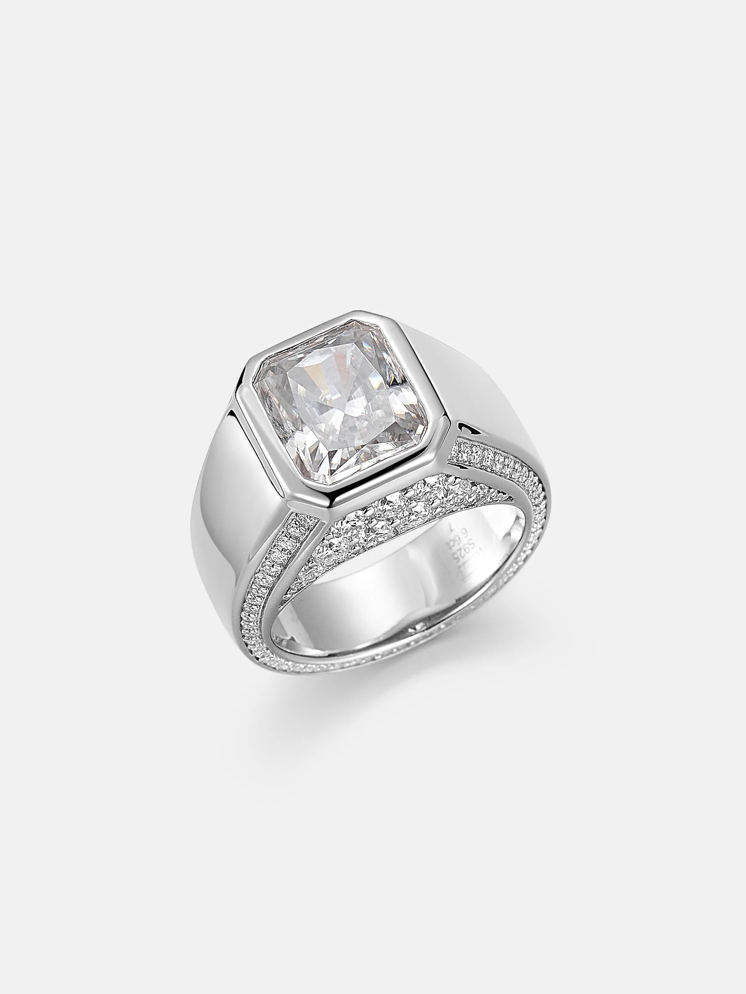 Radiant Cut Moissanite Pinky Ring - Image 2