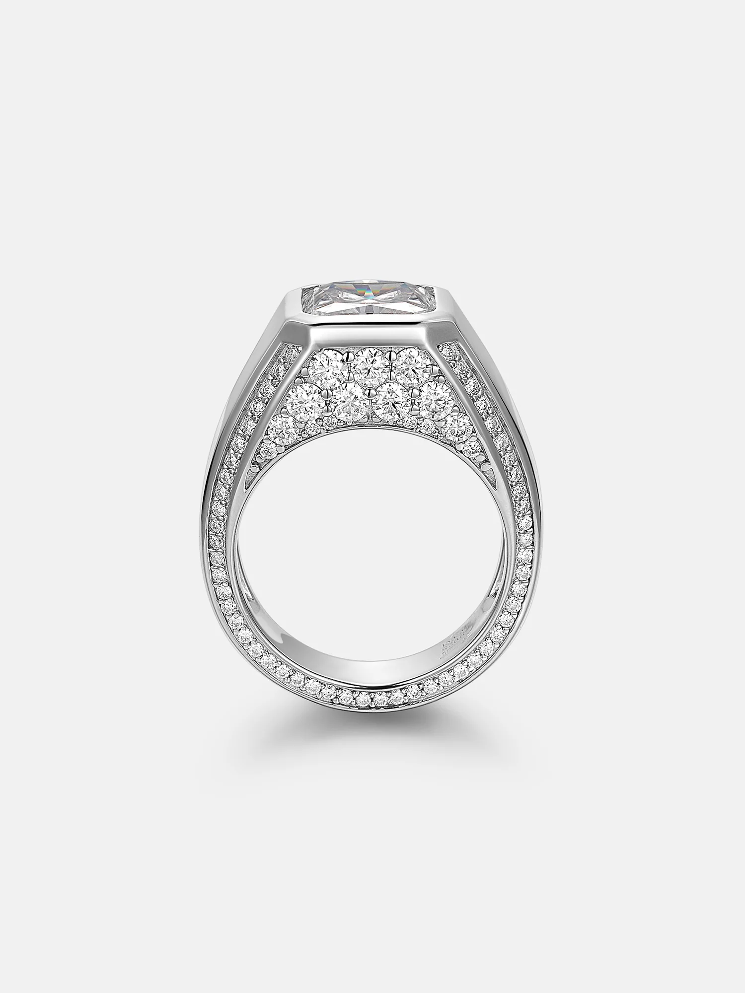 Radiant Cut Moissanite Pinky Ring - Image 3