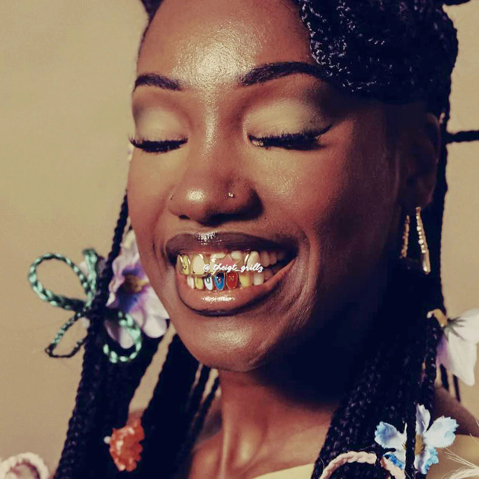 Rainbow Enamel Star & Smile Grillz - Image 10