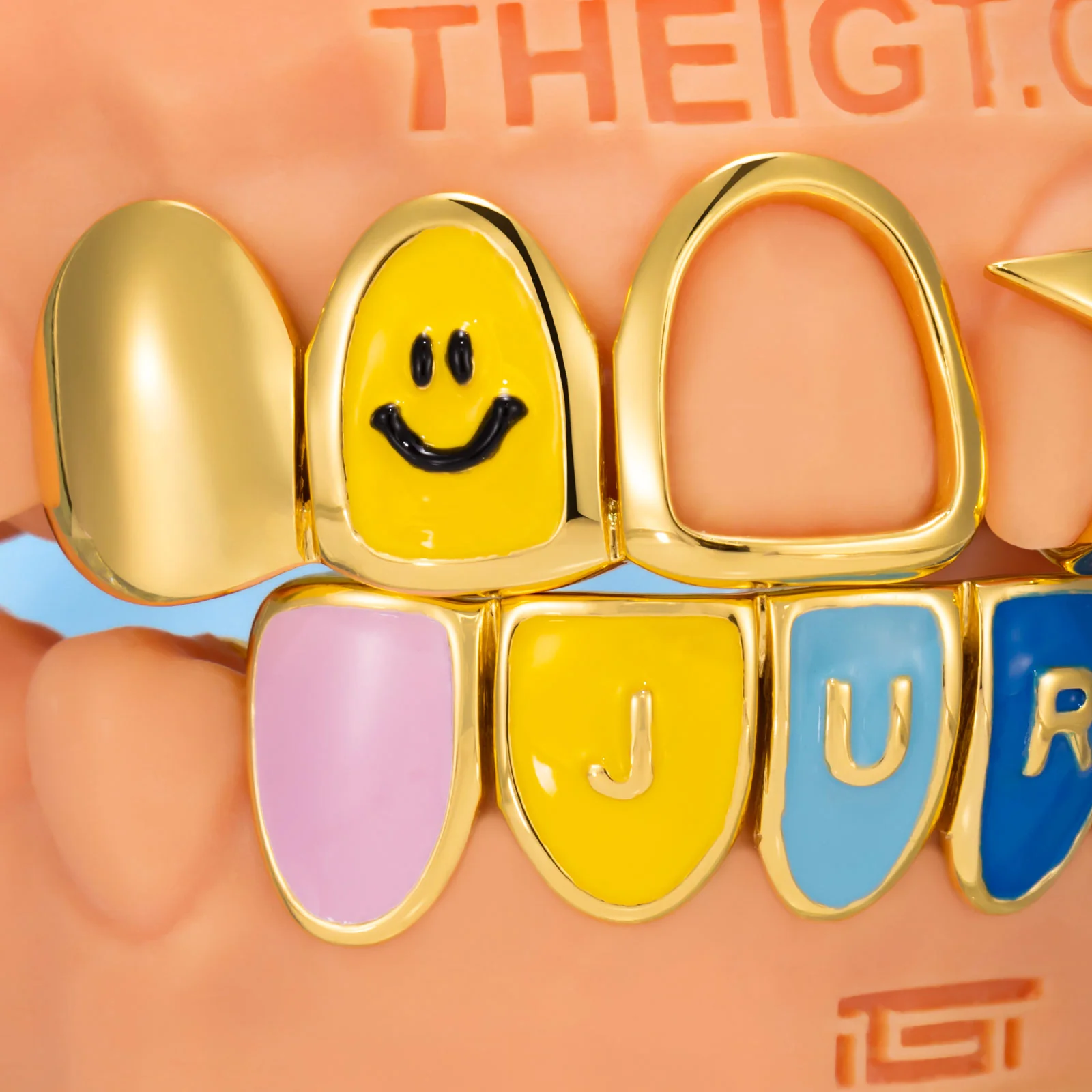 Rainbow Enamel Star & Smile Grillz - Image 2
