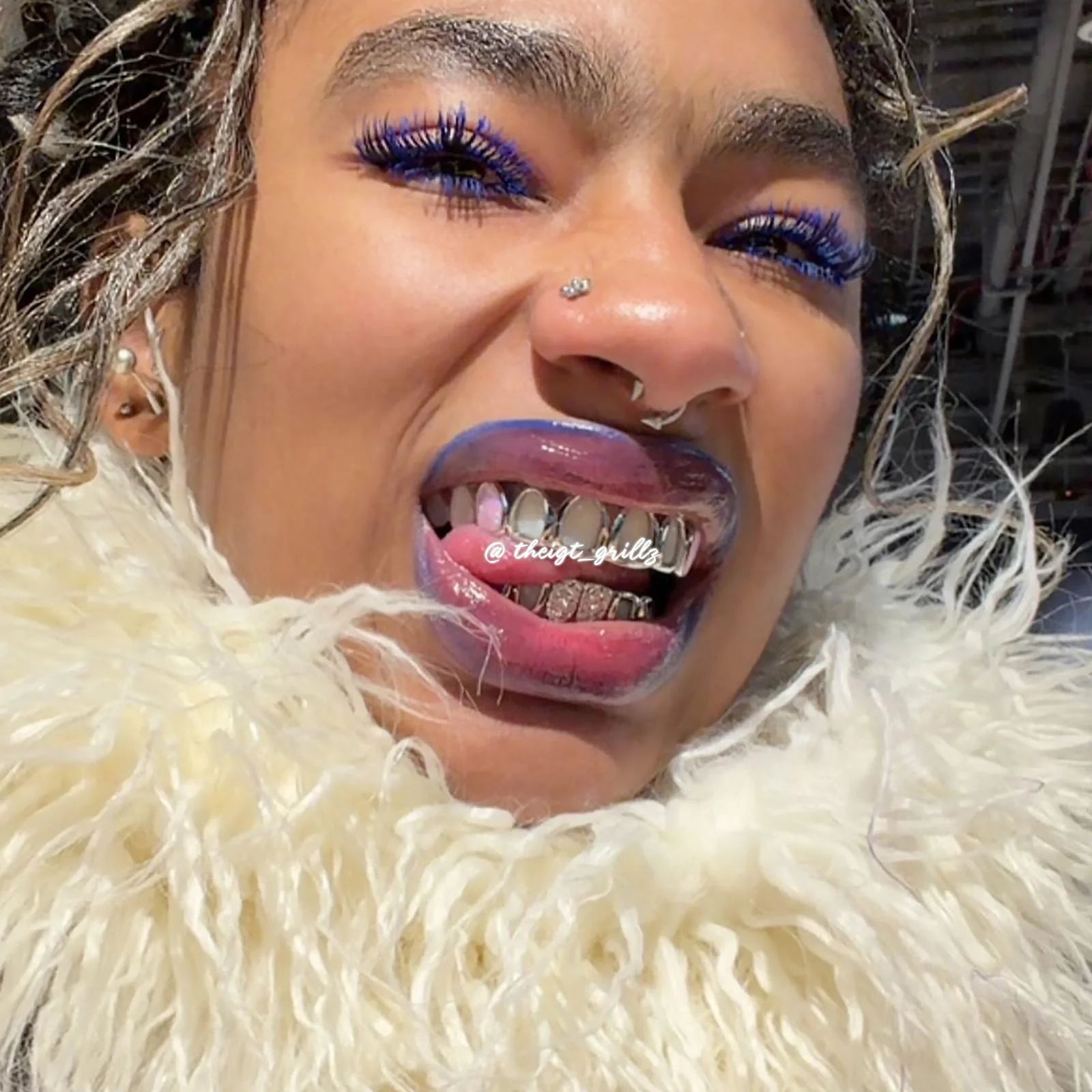 Rainbow Opal Diamond Cut Custom Grillz - Image 5