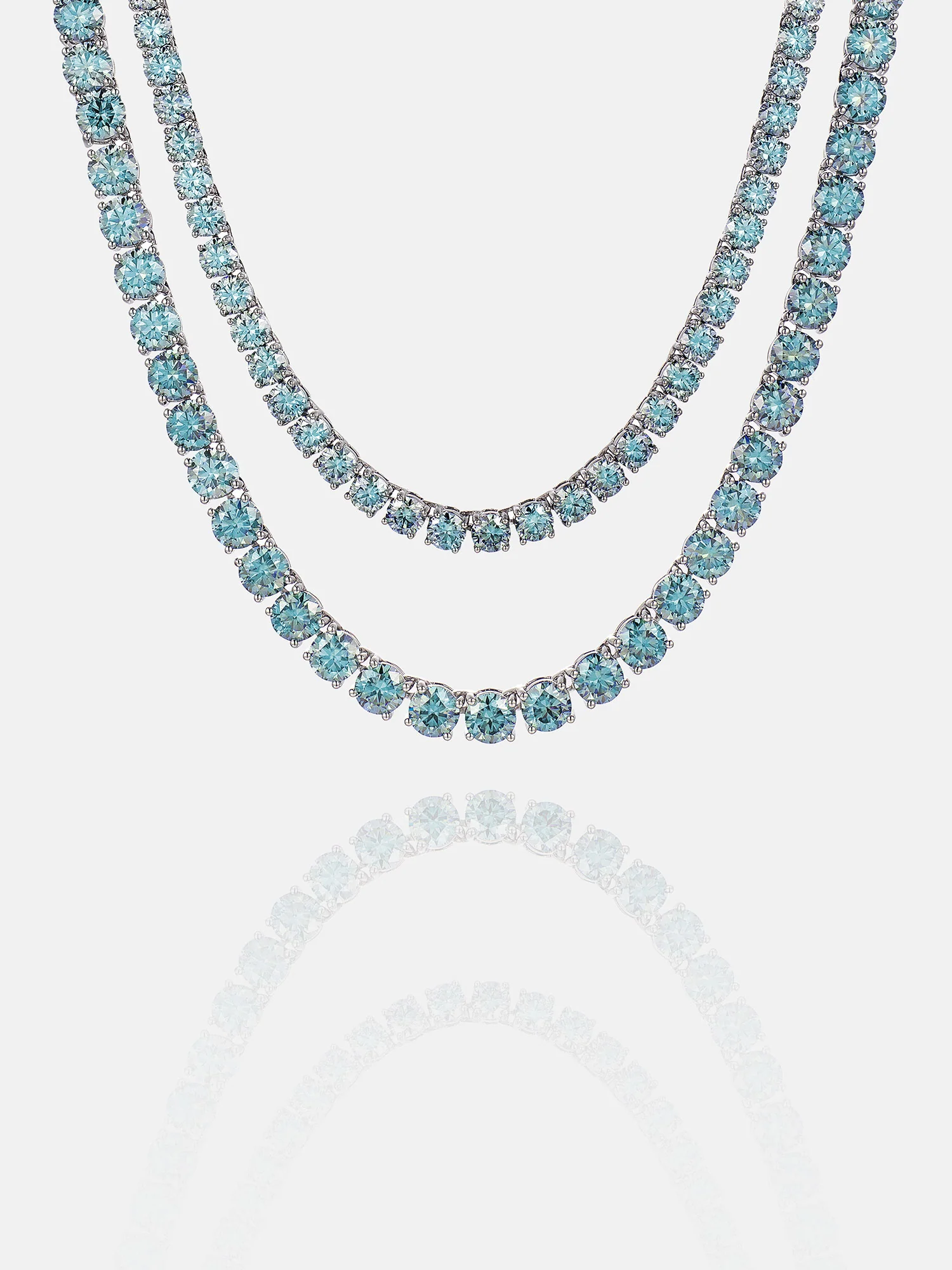 Rare Blue Moissanite Tennis Chain