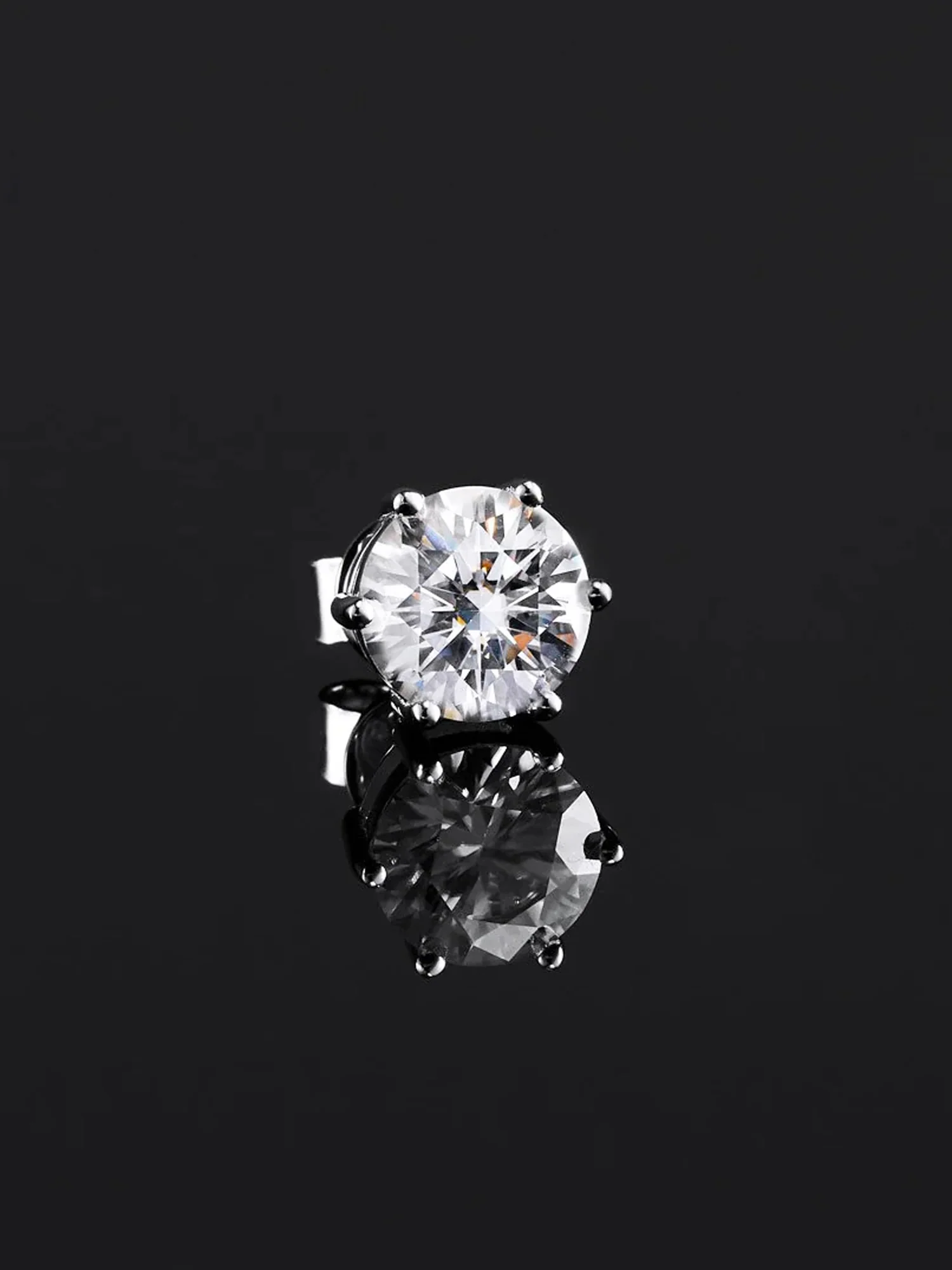 Round Cut Moissanite Earring - Image 4