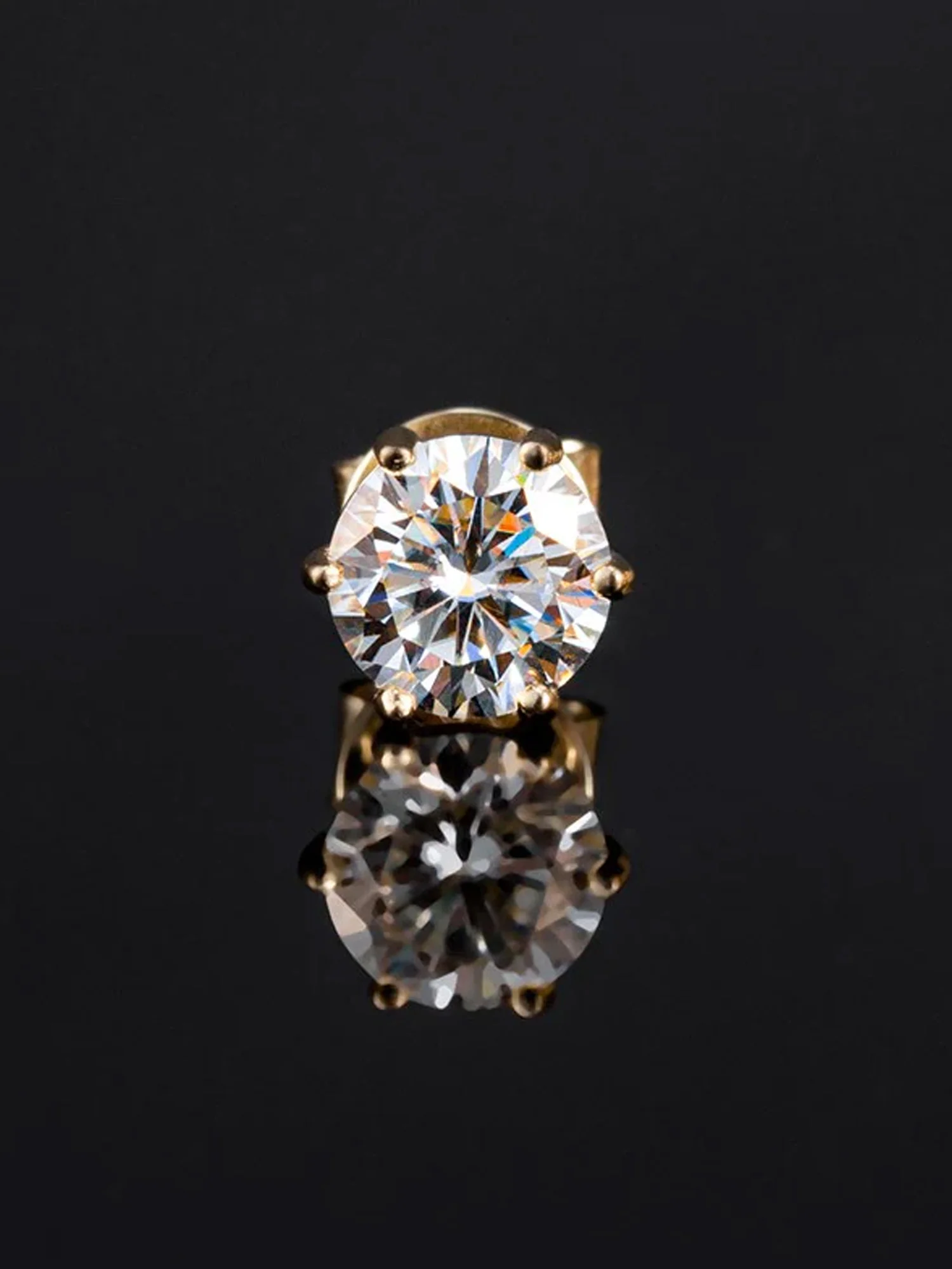 Round Cut Moissanite Earring - Image 5