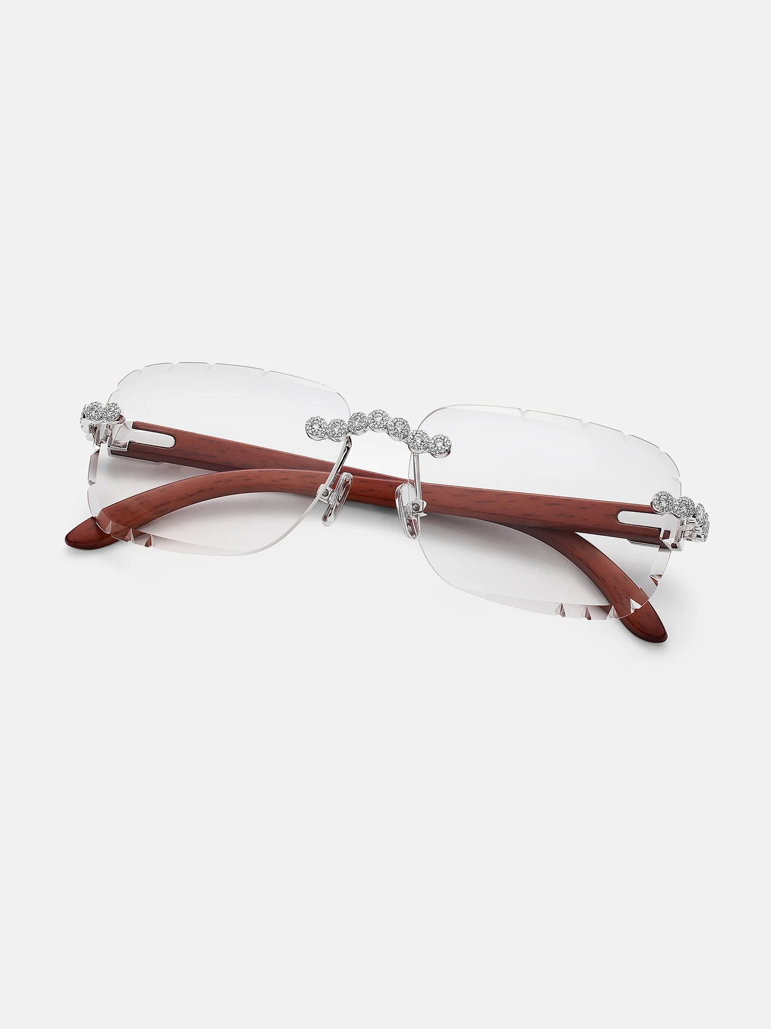 Round Moissanite Cluster Sunglasses In White Gold - Image 9