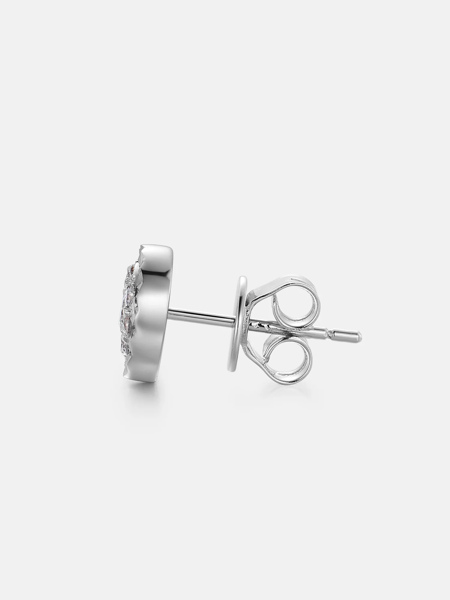 Round Moissanite Miracle Set Stud Earrings - Image 3