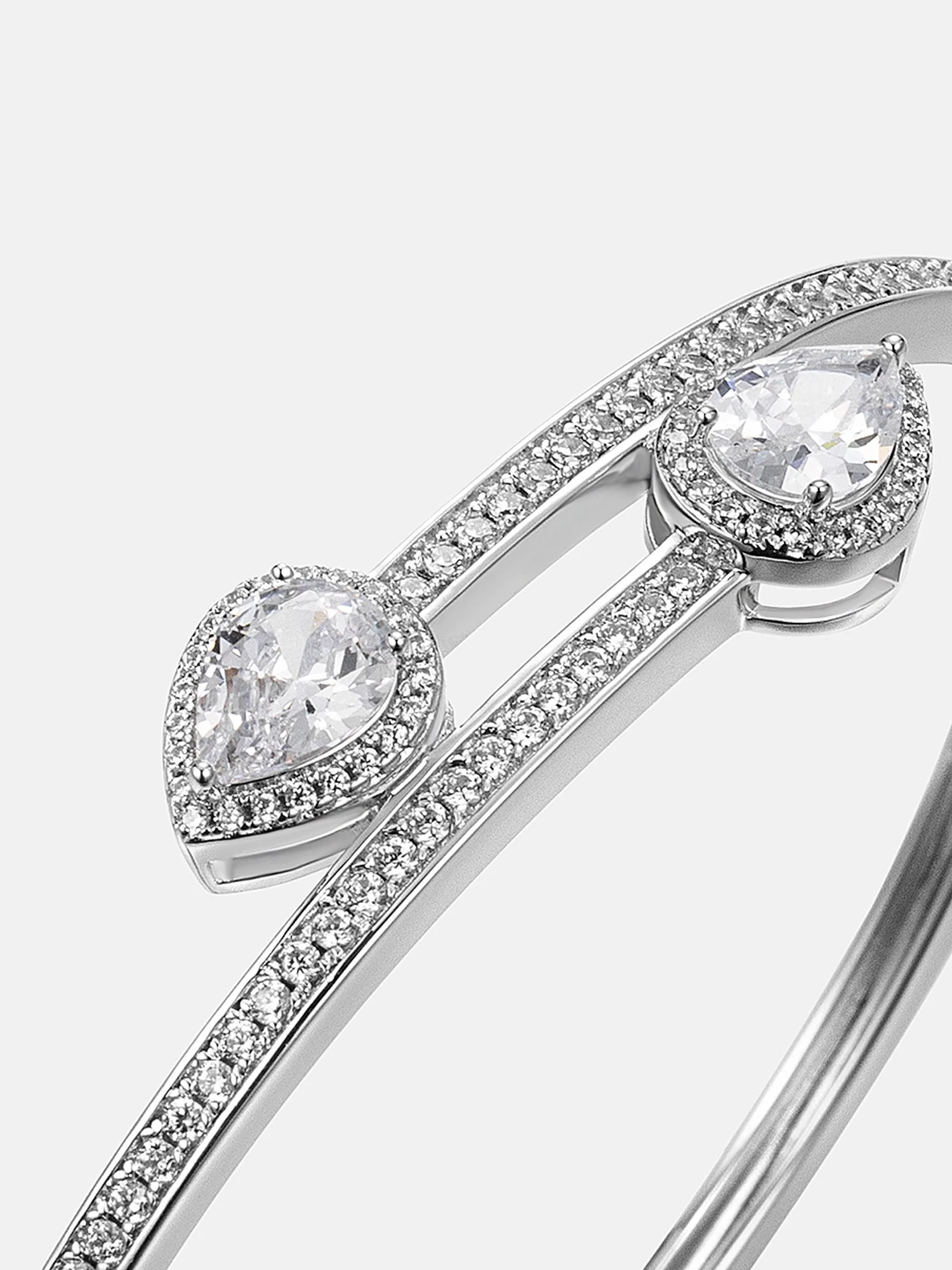 Round&Pear Cut Moissanite Bangle Bracelet - Image 3