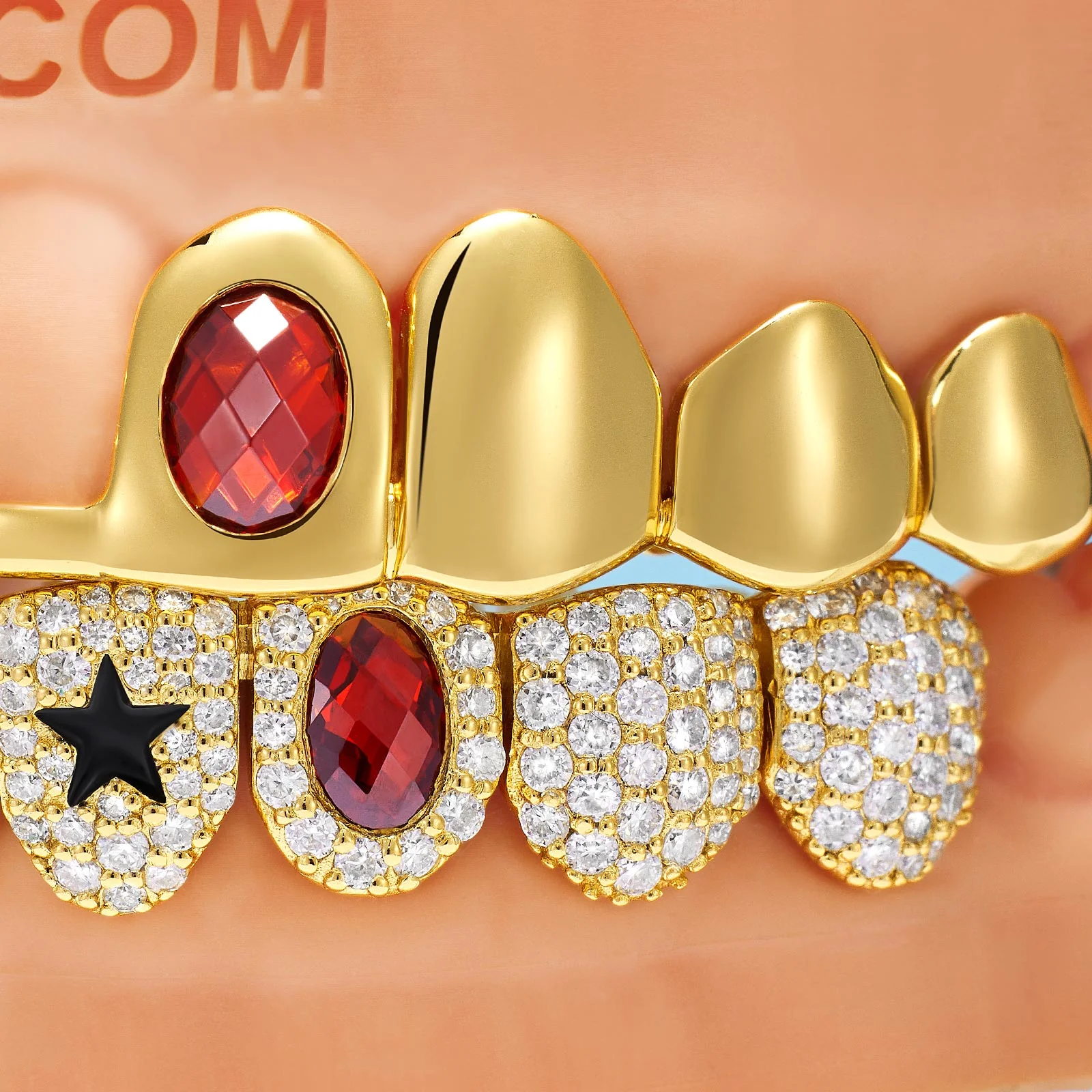 Royal Gem Ruby & Emerald Iced Grillz - Image 3