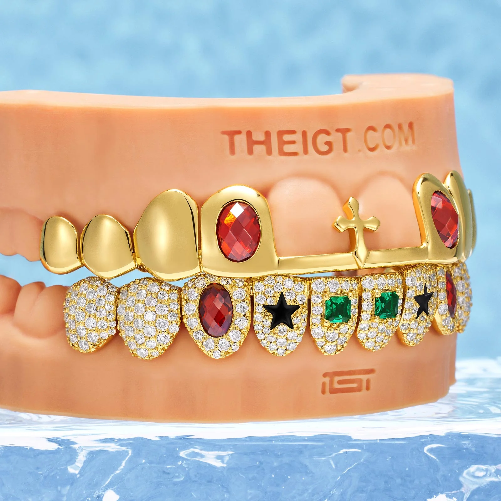 Royal Gem Ruby & Emerald Iced Grillz - Image 5