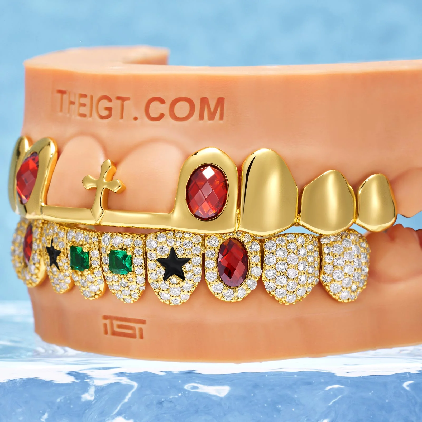 Royal Gem Ruby & Emerald Iced Grillz - Image 6