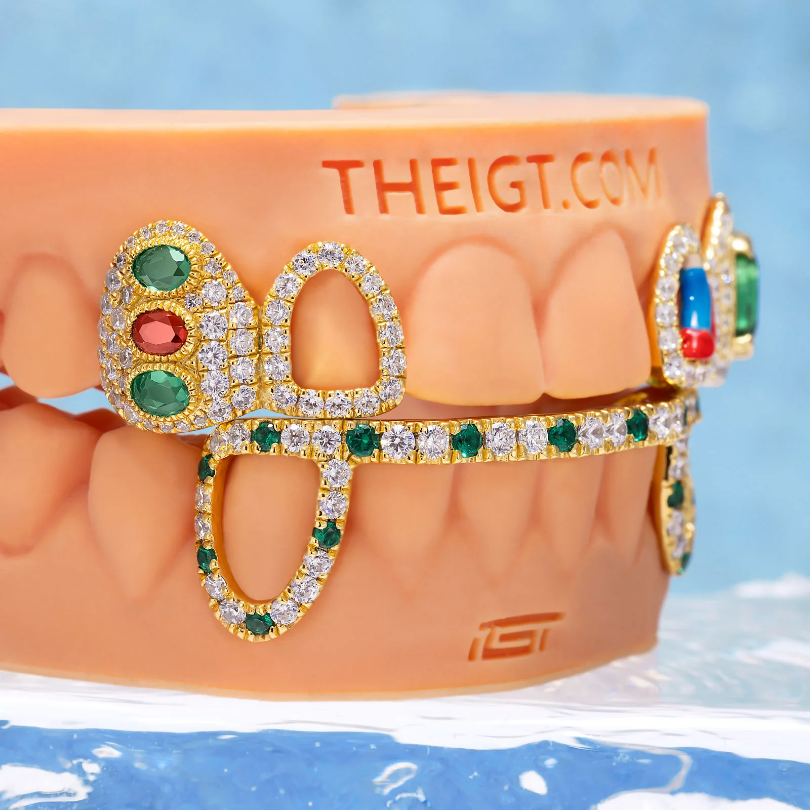 "Ruby Slippers" Emerald & Enamel Custom Grillz - Image 4