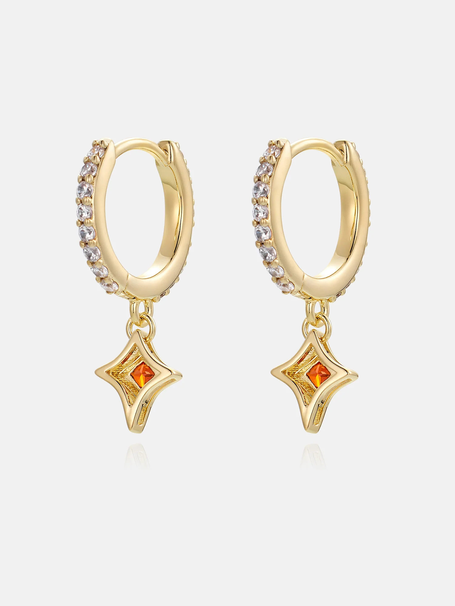 Ruby Star Moissanite Hoop Earrings - Image 3