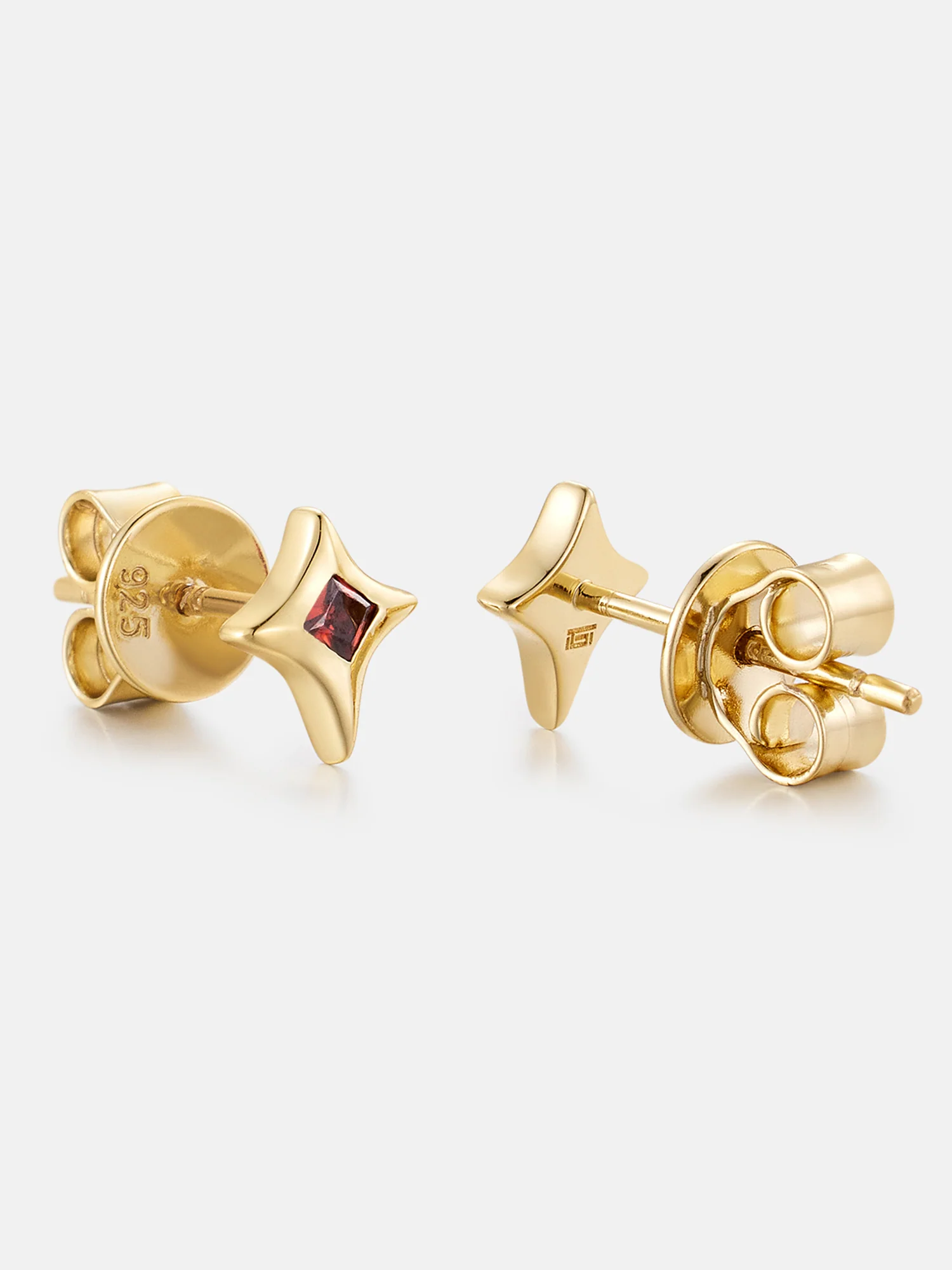 Ruby Star Stud Earrings - Image 2