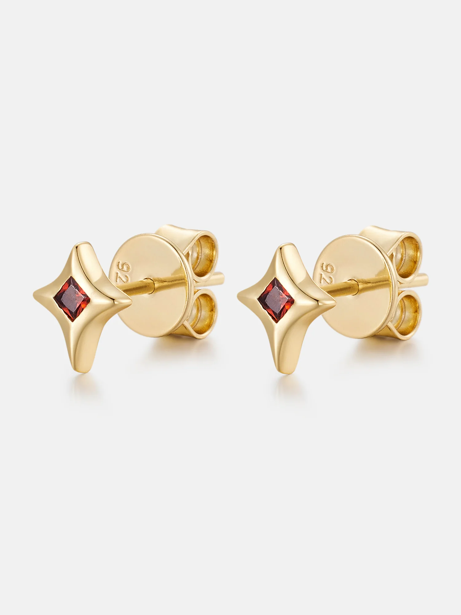 Ruby Star Stud Earrings - Image 3