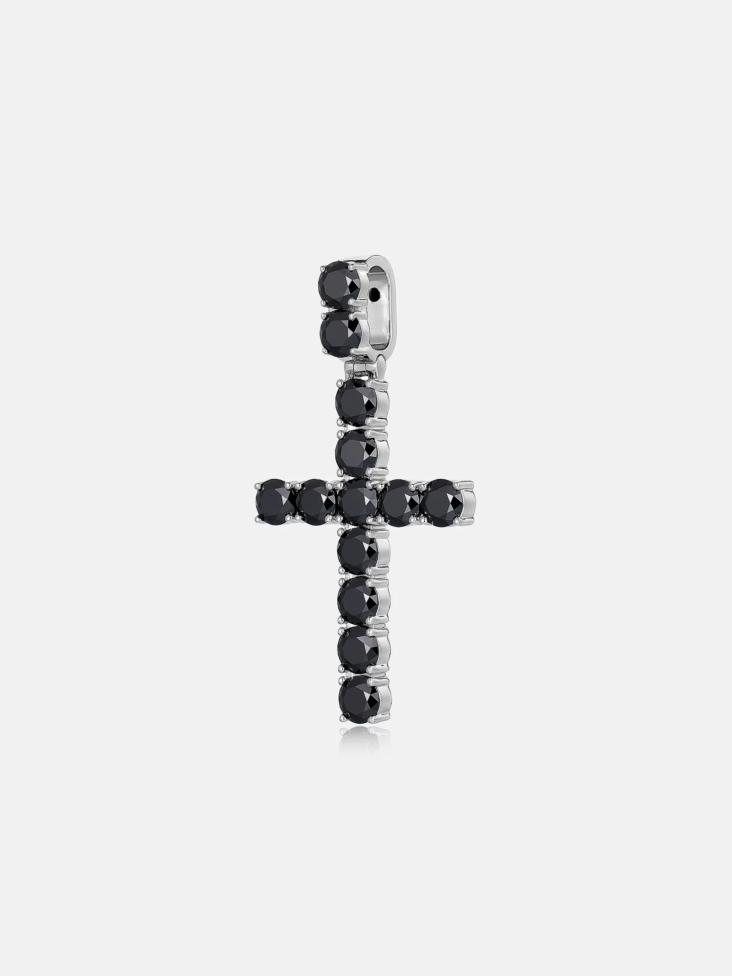 S925 13CT Black Moissanite Cross Pendant - Image 2