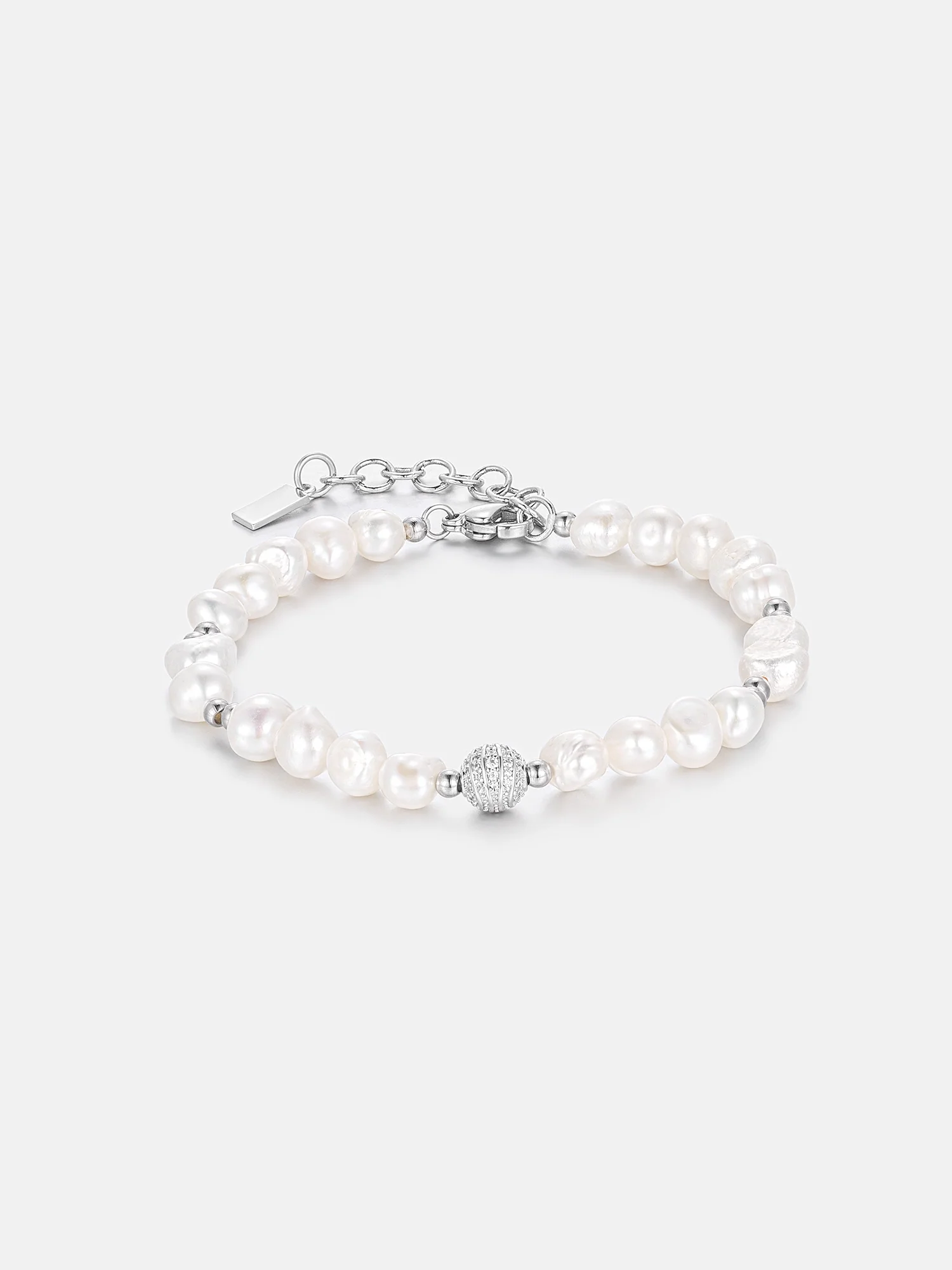 S925 Pearl Moissanite Beaded Bracelet - Image 2