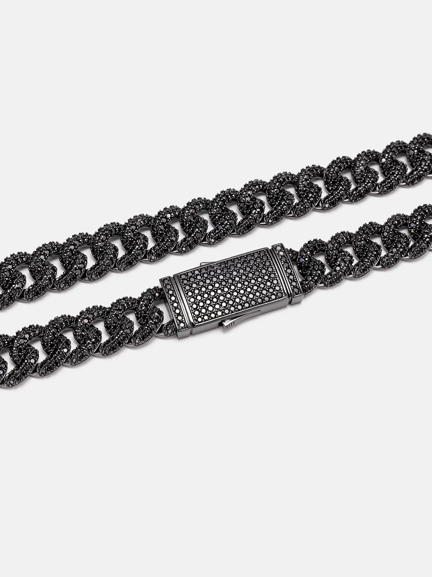 S925 Black Moissanite Cuban Chain In Black Gold - Image 4