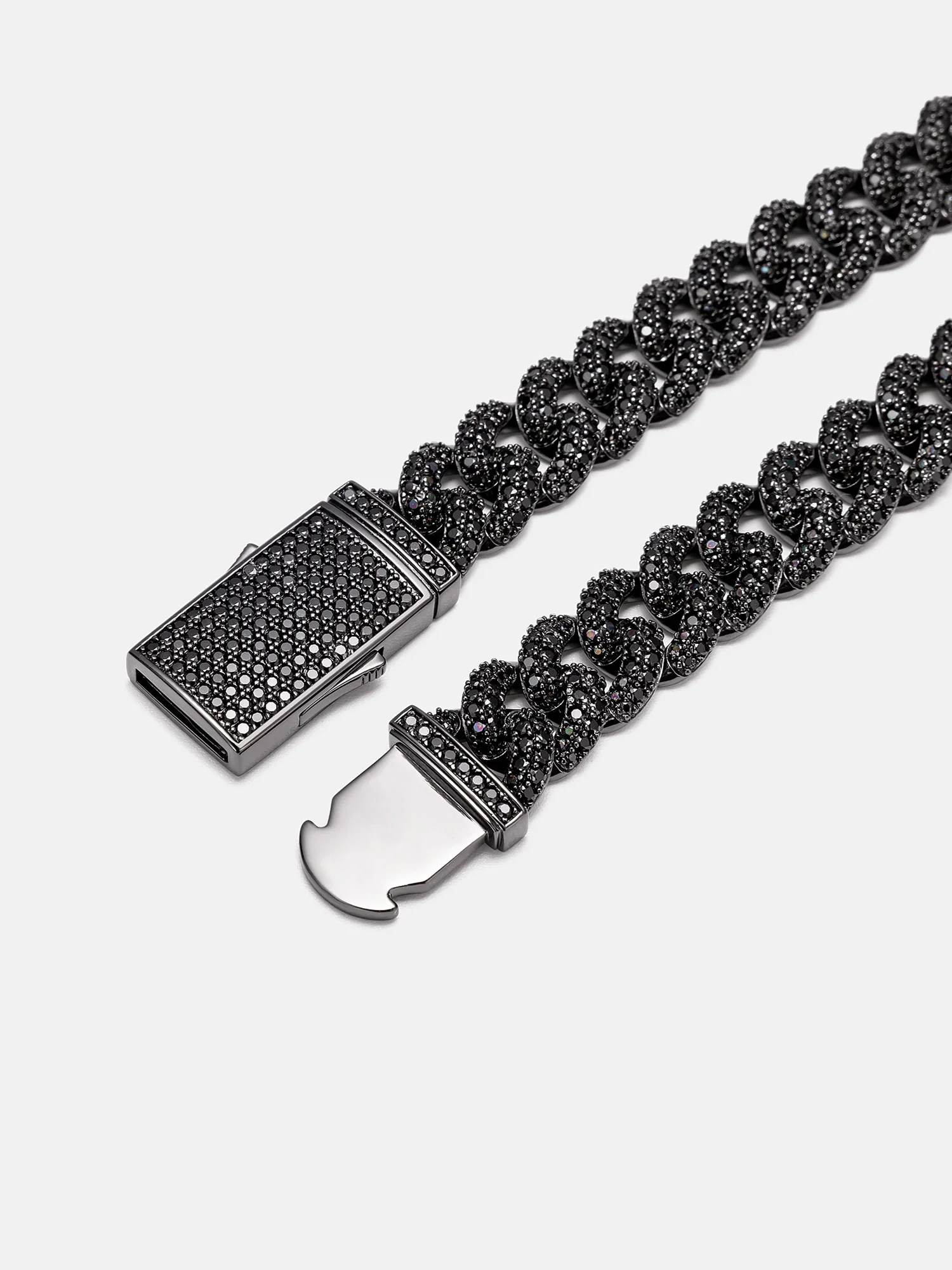 S925 Black Moissanite Cuban Chain In Black Gold - Image 5
