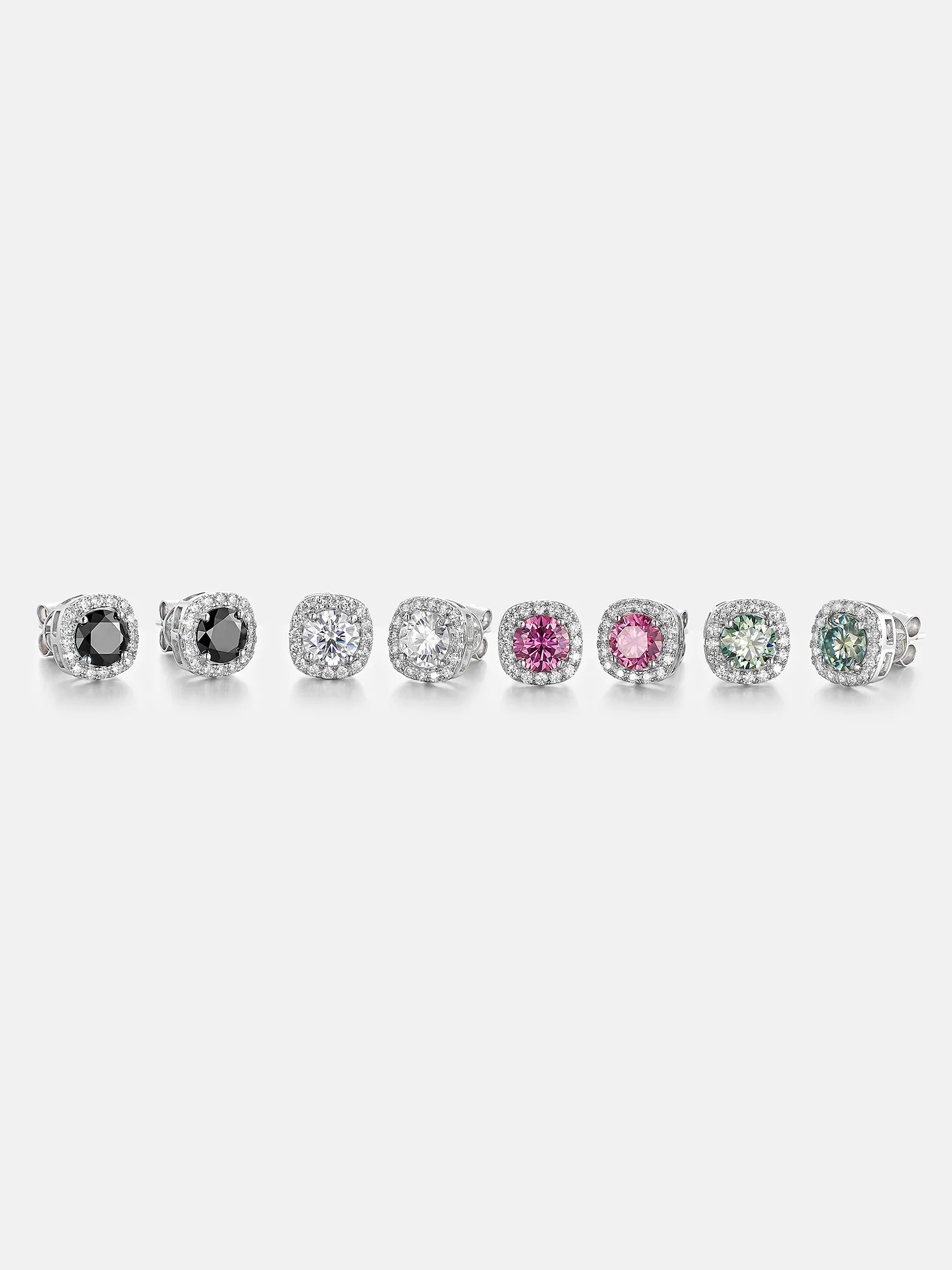 S925 Blue Moissanite Square Stud Earrings - 3.4 Carat Total - Image 2