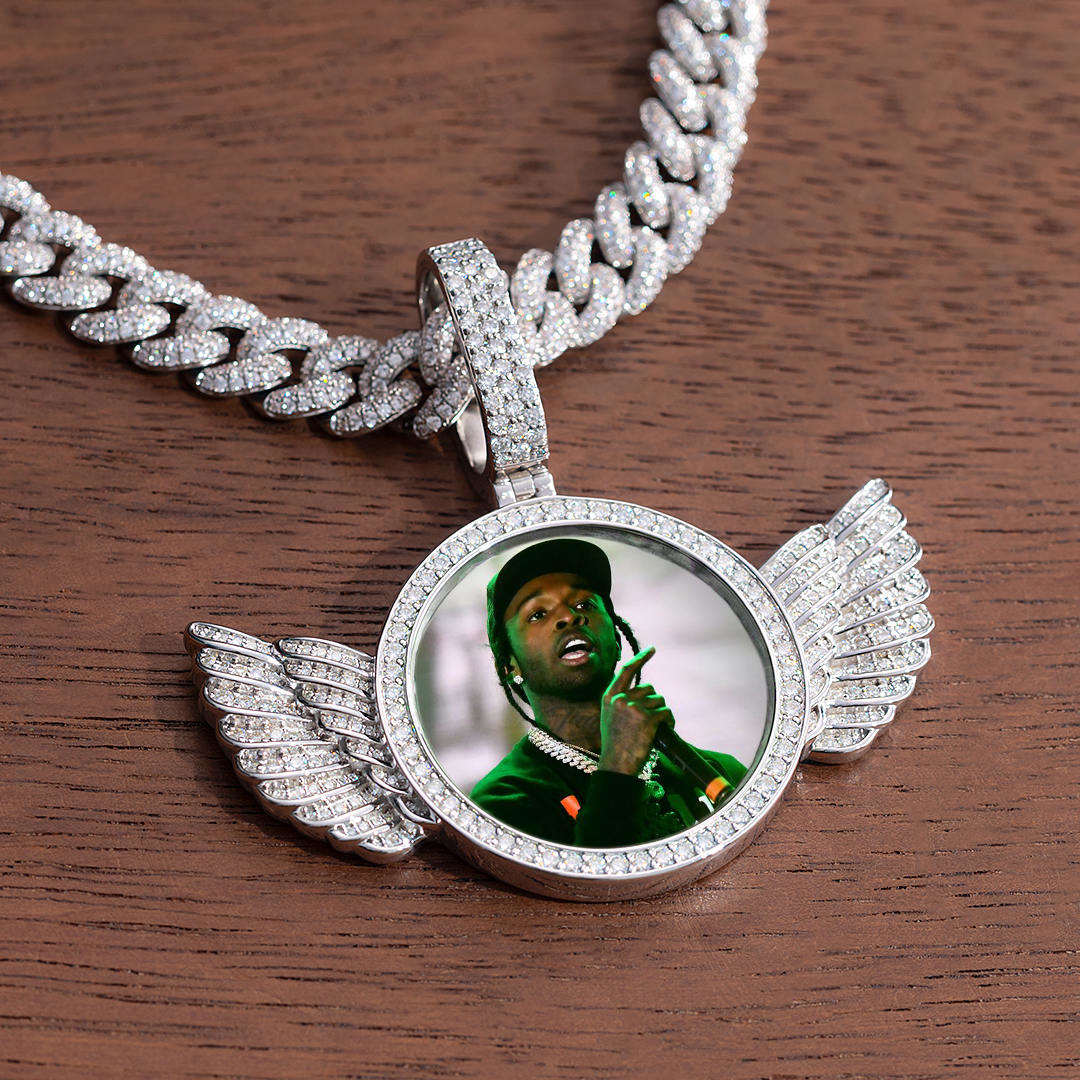 S925 Custom Photo Pendant With Wings - Image 4