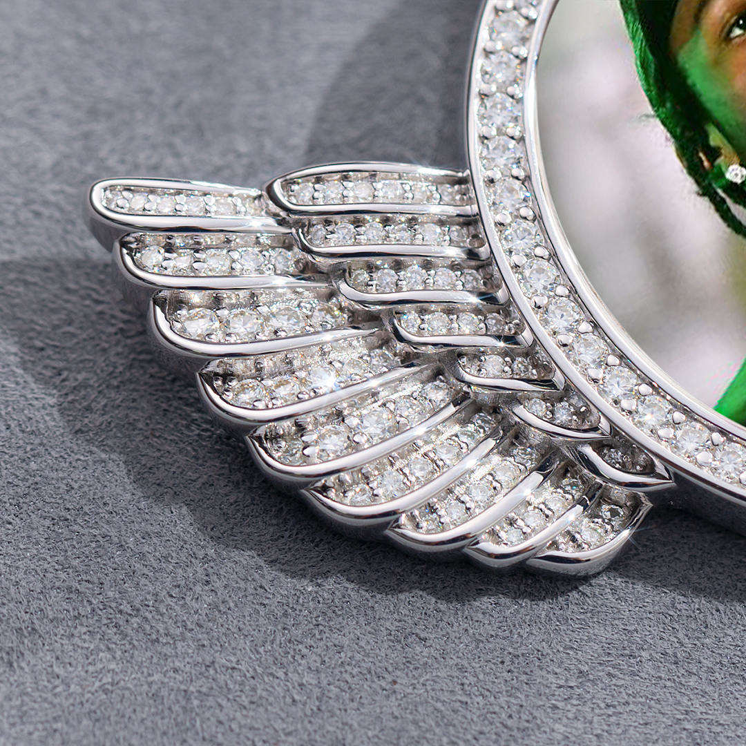 S925 Custom Photo Pendant With Wings - Image 5